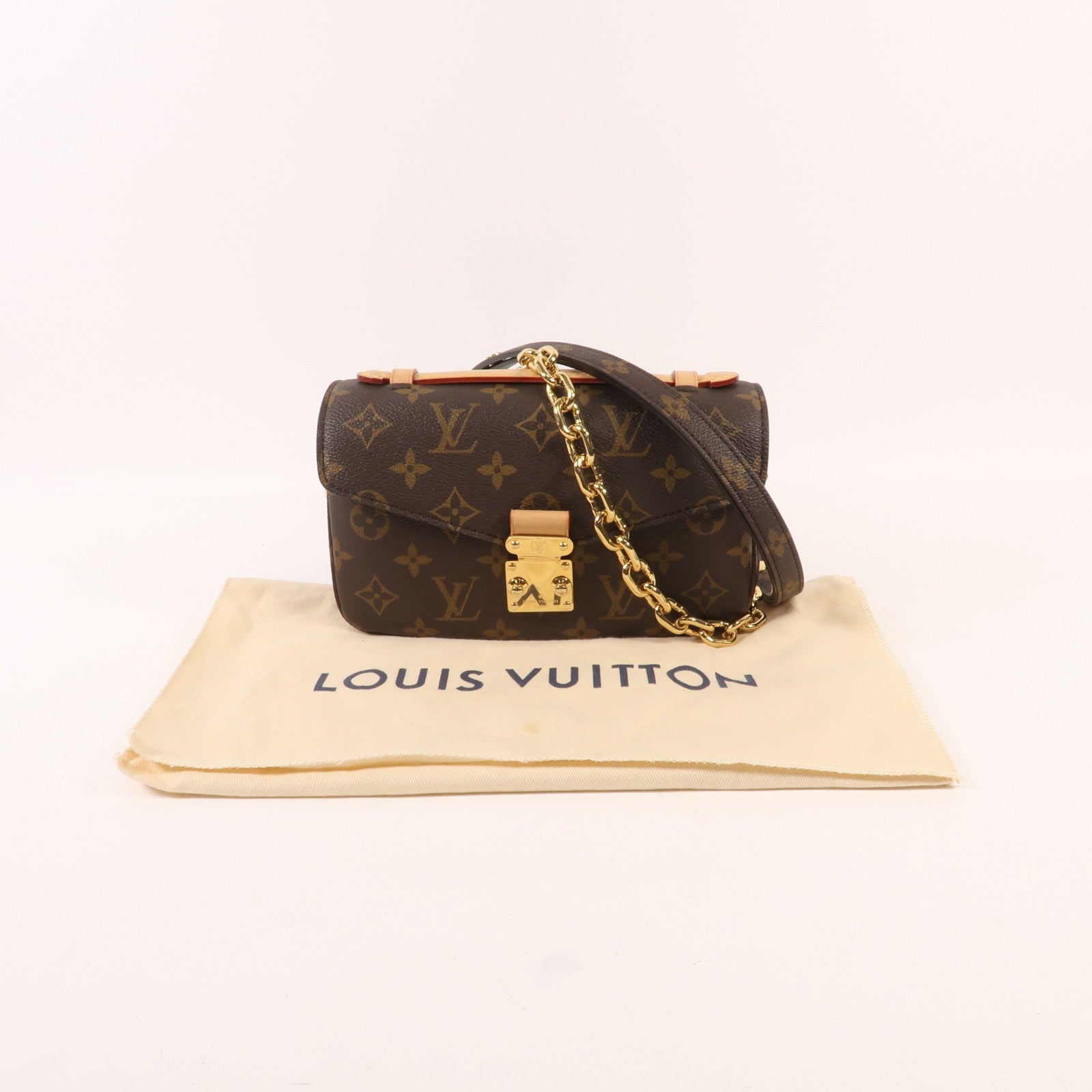 LOUIS VUITTON Monogram Pochette Metis East West金扣手挽肩背兩用袋