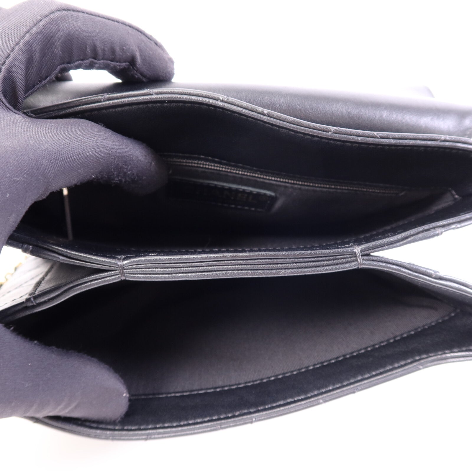 CHANEL 羊皮皮革Chain Shoulder Bag金扣鏈帶肩背袋