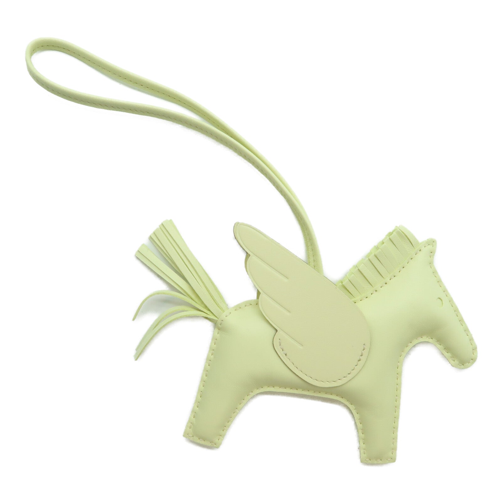 HERMES Milo皮革Rodeo Pagase MM掛飾Jaune Milton
