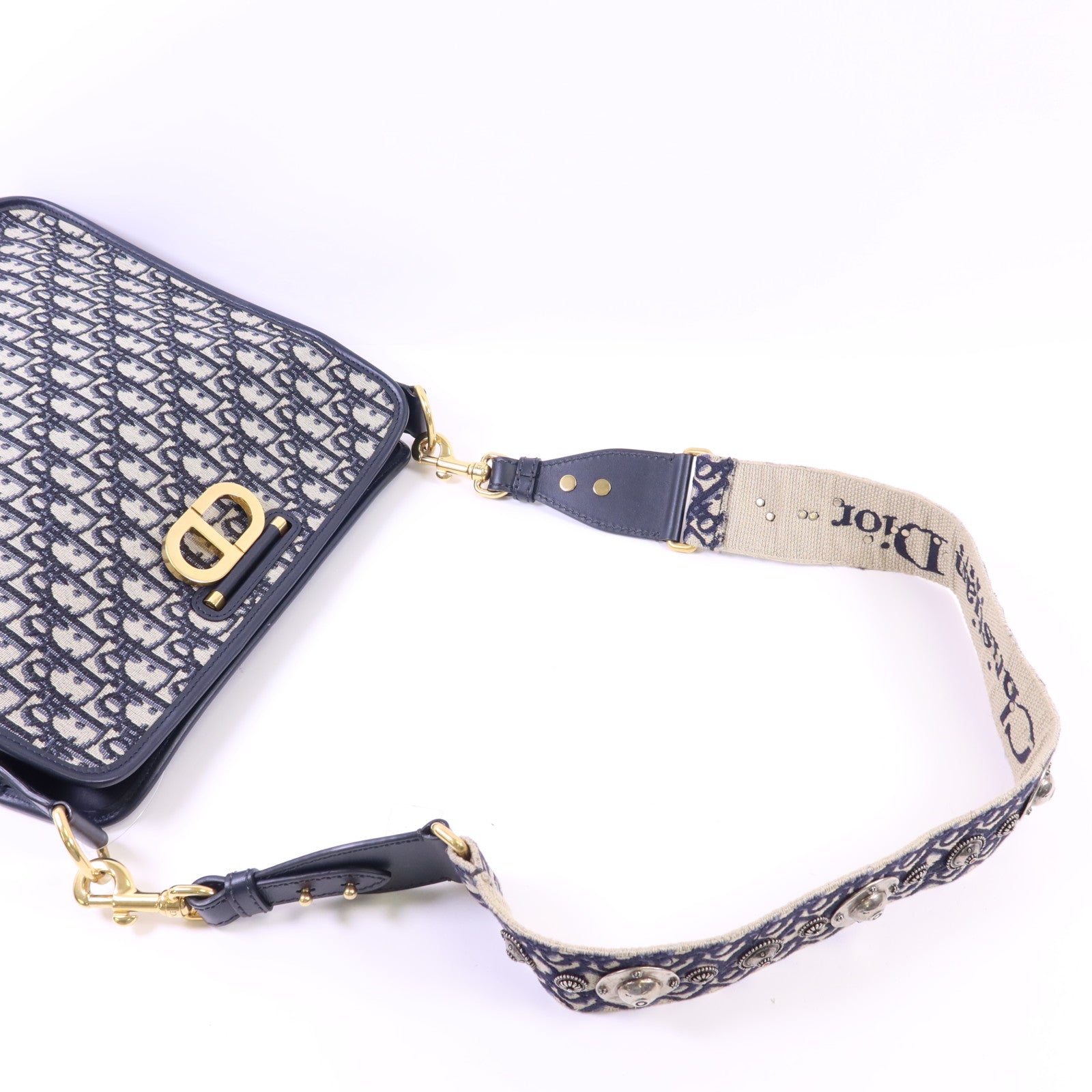Dior 帆布Shoulder Bag金扣肩背袋