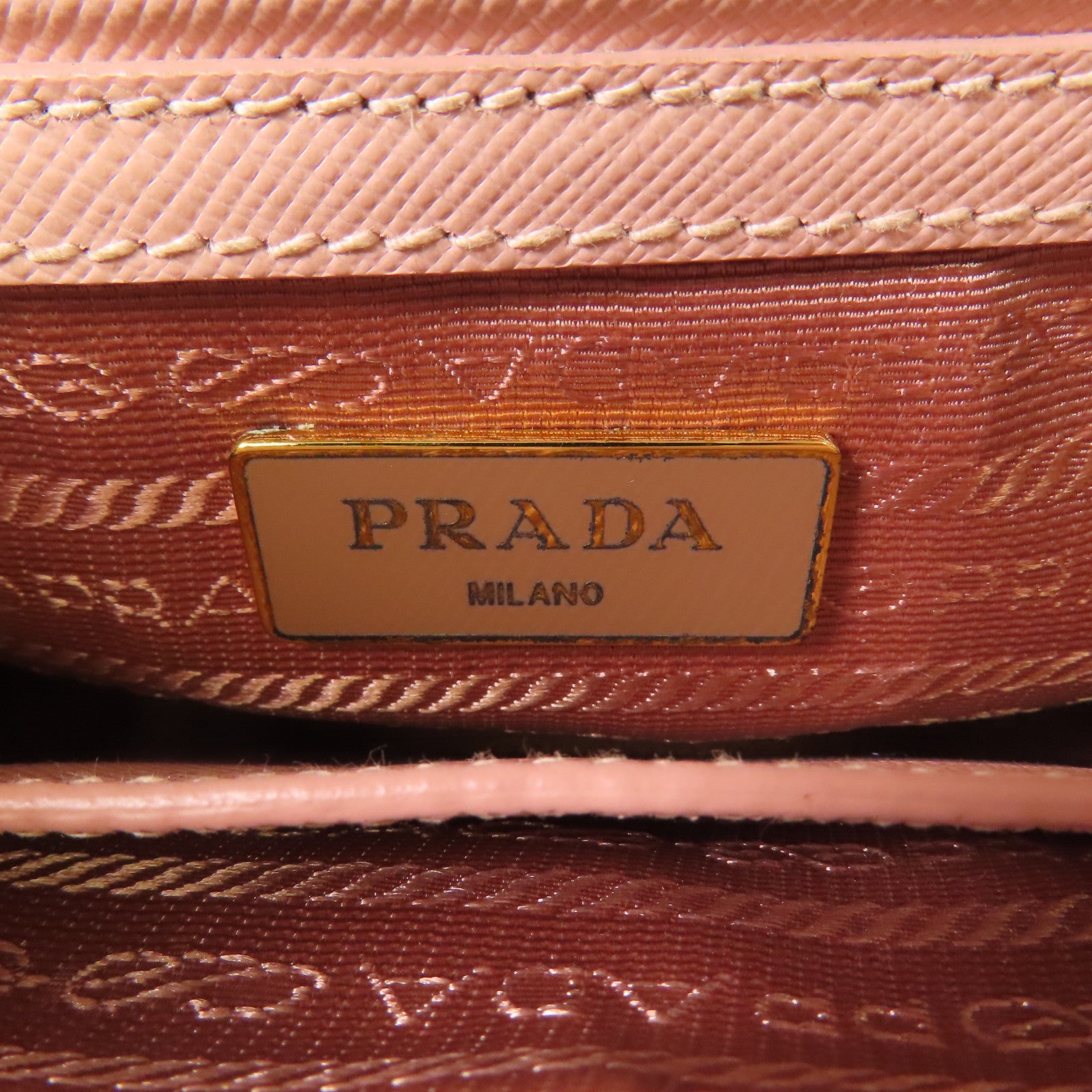 PRADA 牛皮皮革2 way Shoulder金扣手挽肩背兩用袋