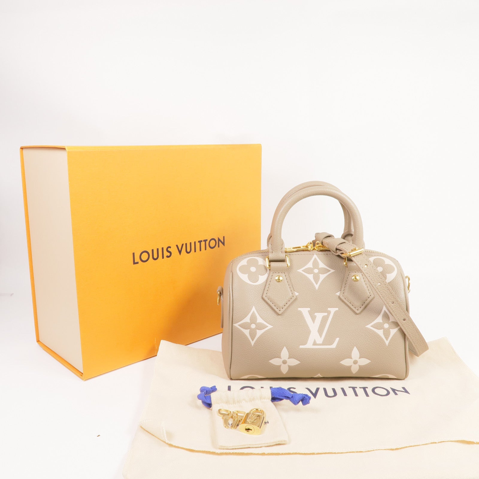 LOUIS VUITTON Monogram Empreinte Speedy Bandouliere 20金扣手挽肩背兩用袋