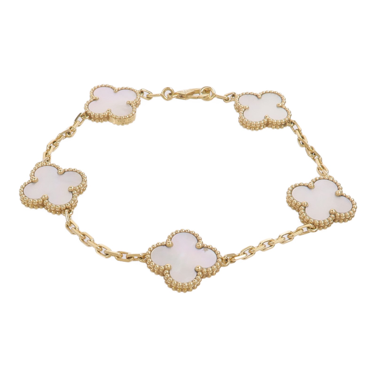 Van Cleef & Arpels 珍珠母貝/18K黃金Vintage Alhambra Bracelet手鏈