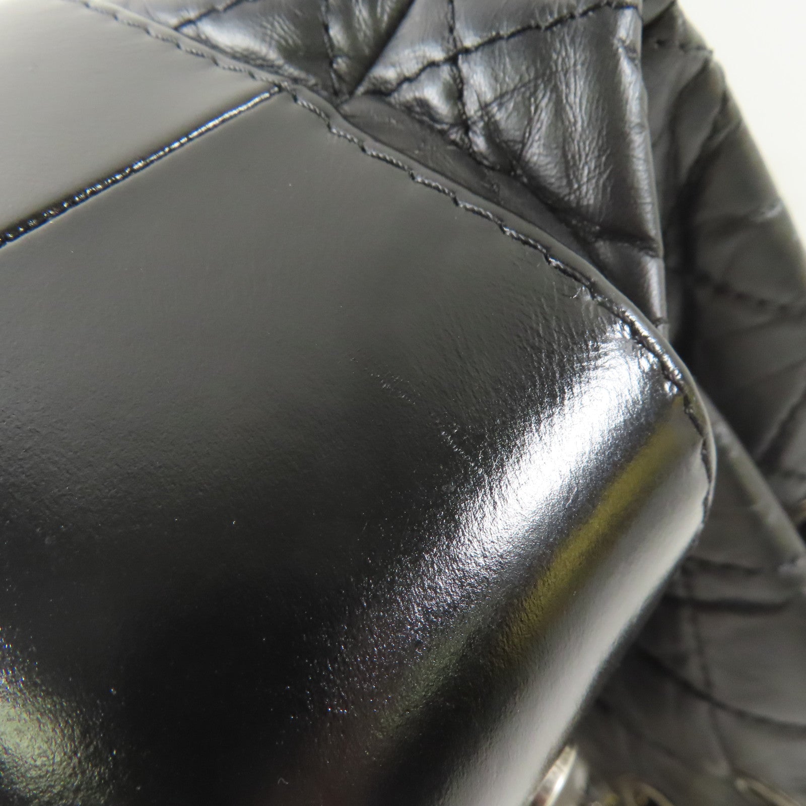 CHANEL 羊皮皮革Gabrielle Backpack銀扣/金扣鏈帶背包黑色