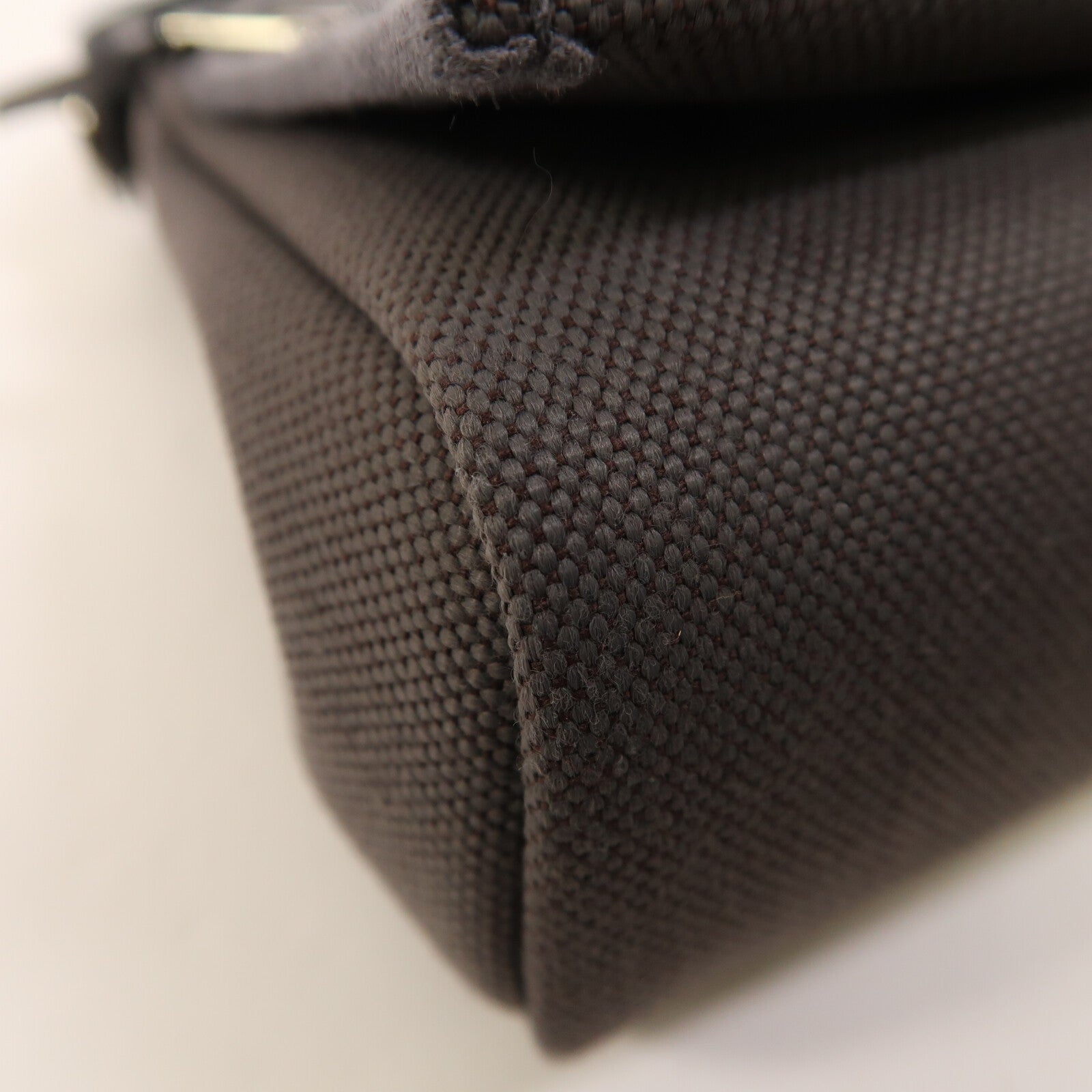 HERMES 帆布Mini Herbag銀扣肩背袋Ardoise
