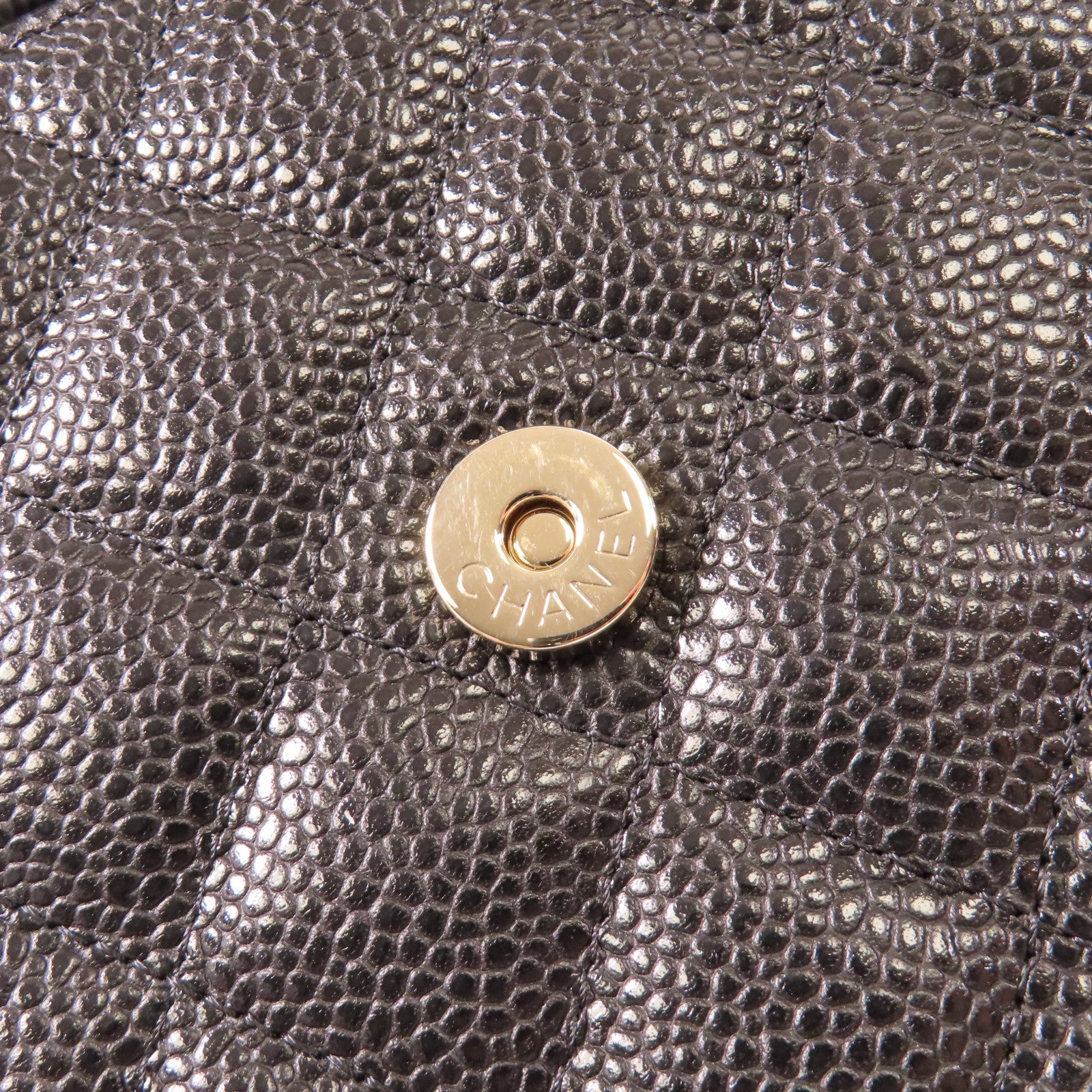 CHANEL 牛皮皮革Square WOC金扣鏈帶肩背袋
