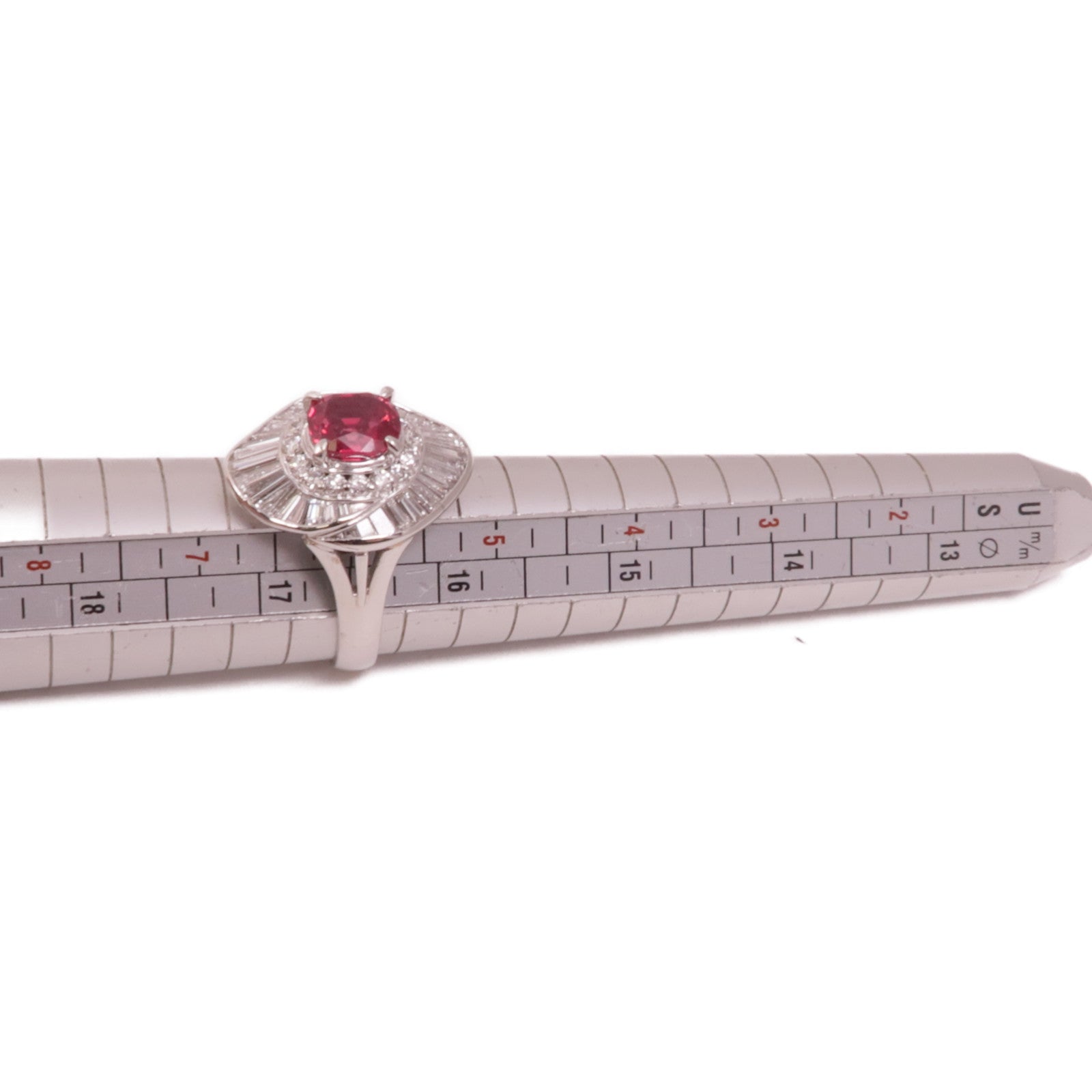 JEWELRY【激減優惠】 PT900鉑金Ruby Diamond Ring鑽石戒指US#6