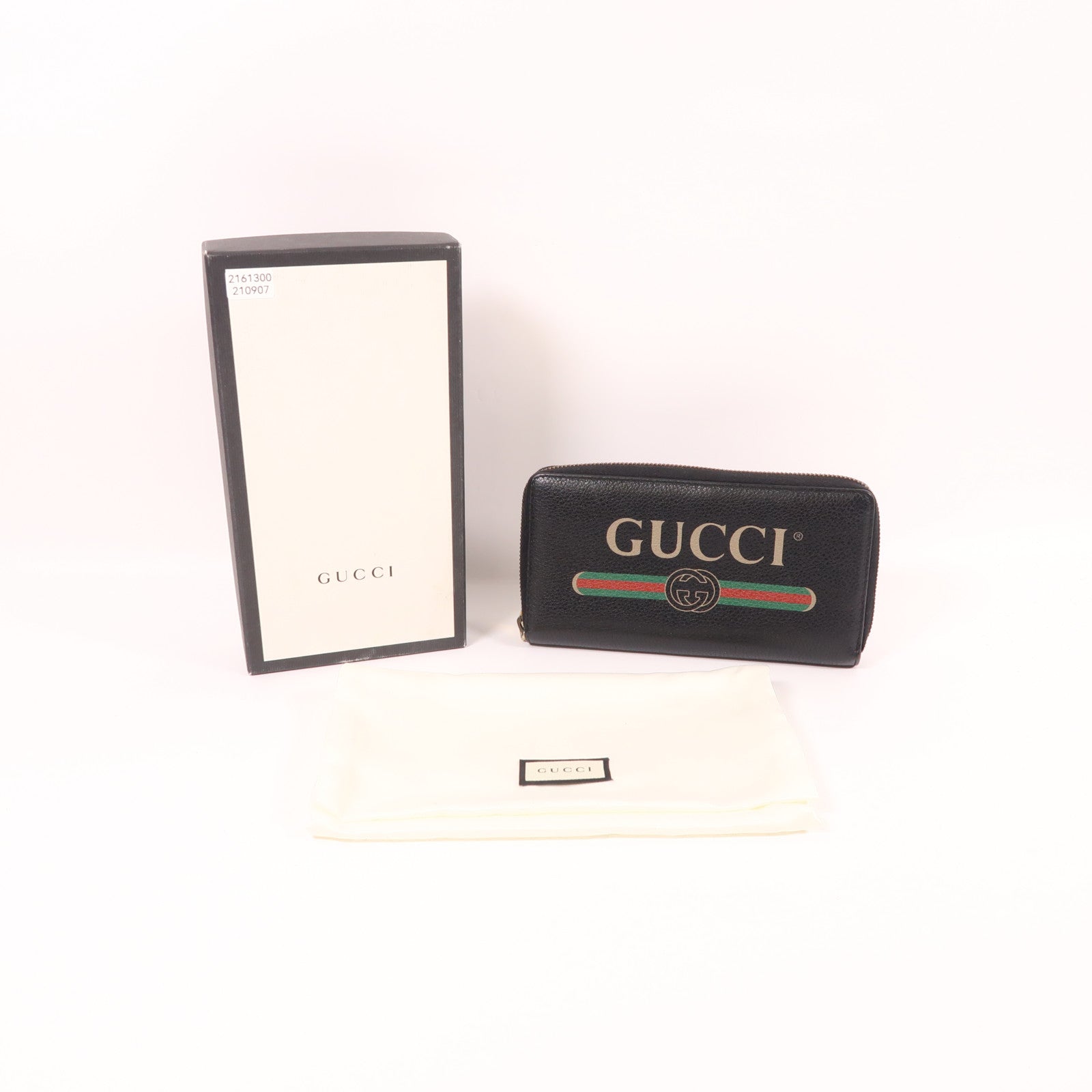 GUCCI GG GHW Long Wallet 496317 Calfskin Leather Black