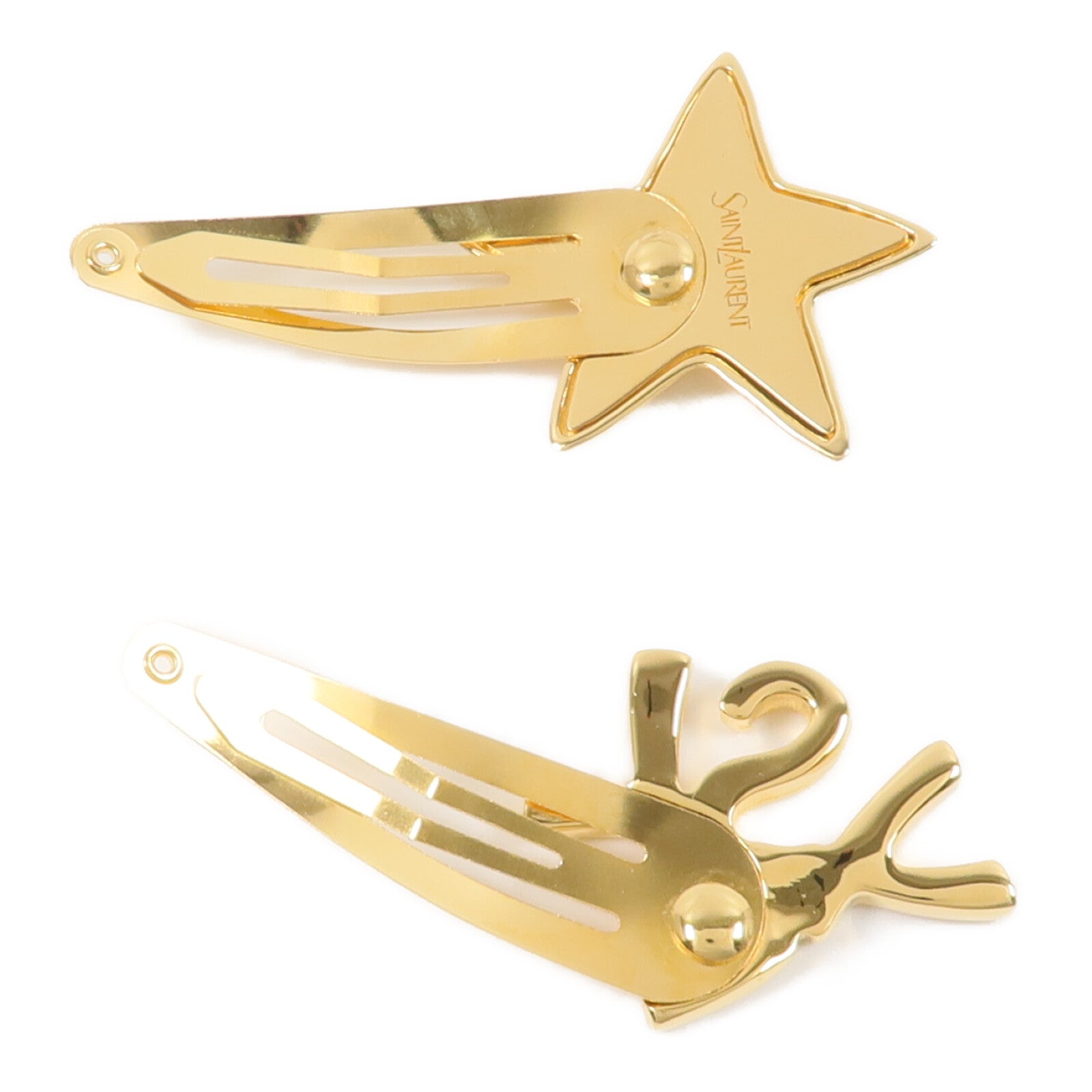 SAINT LAURENT 【激減優惠】黃銅YSL And Star Hair Clip Set髮夾