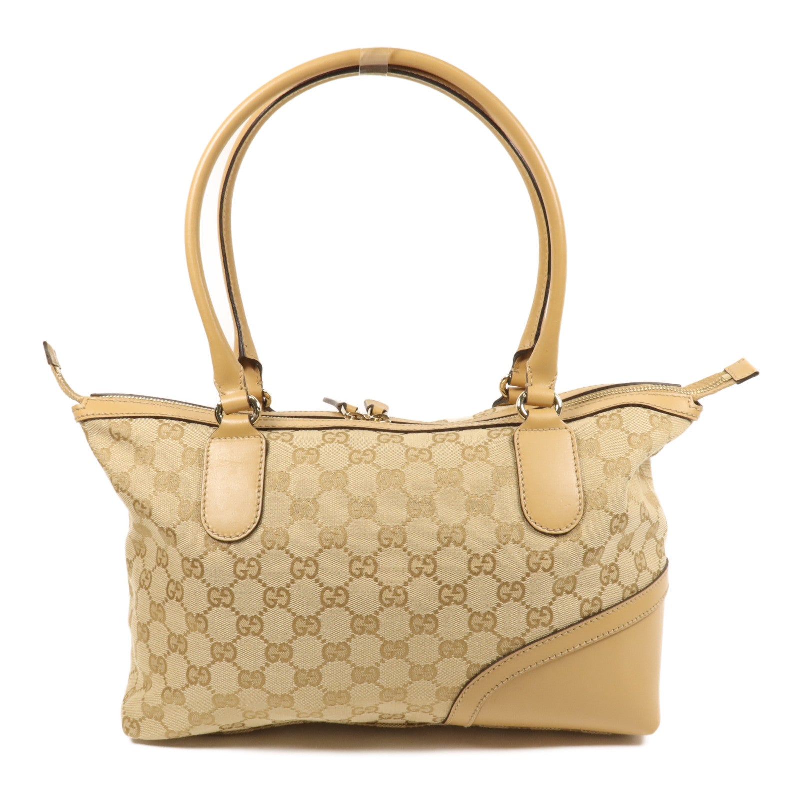 GUCCI 帆布Tote Bag金扣肩背袋