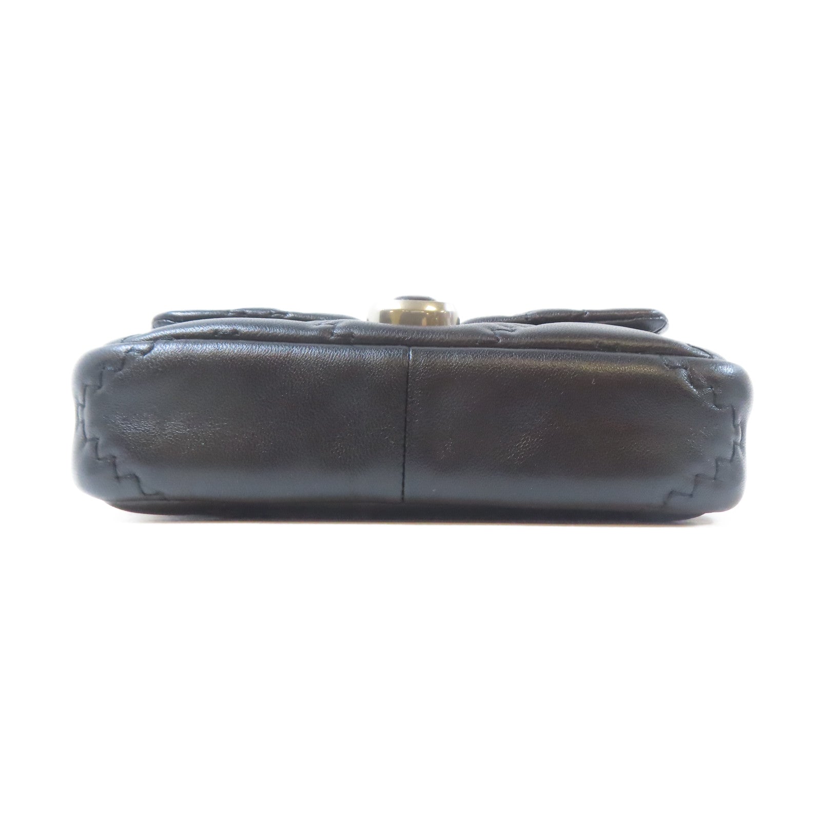 MARC JACOBS 羊皮皮革Shoulder Bag銀扣肩背袋黑色