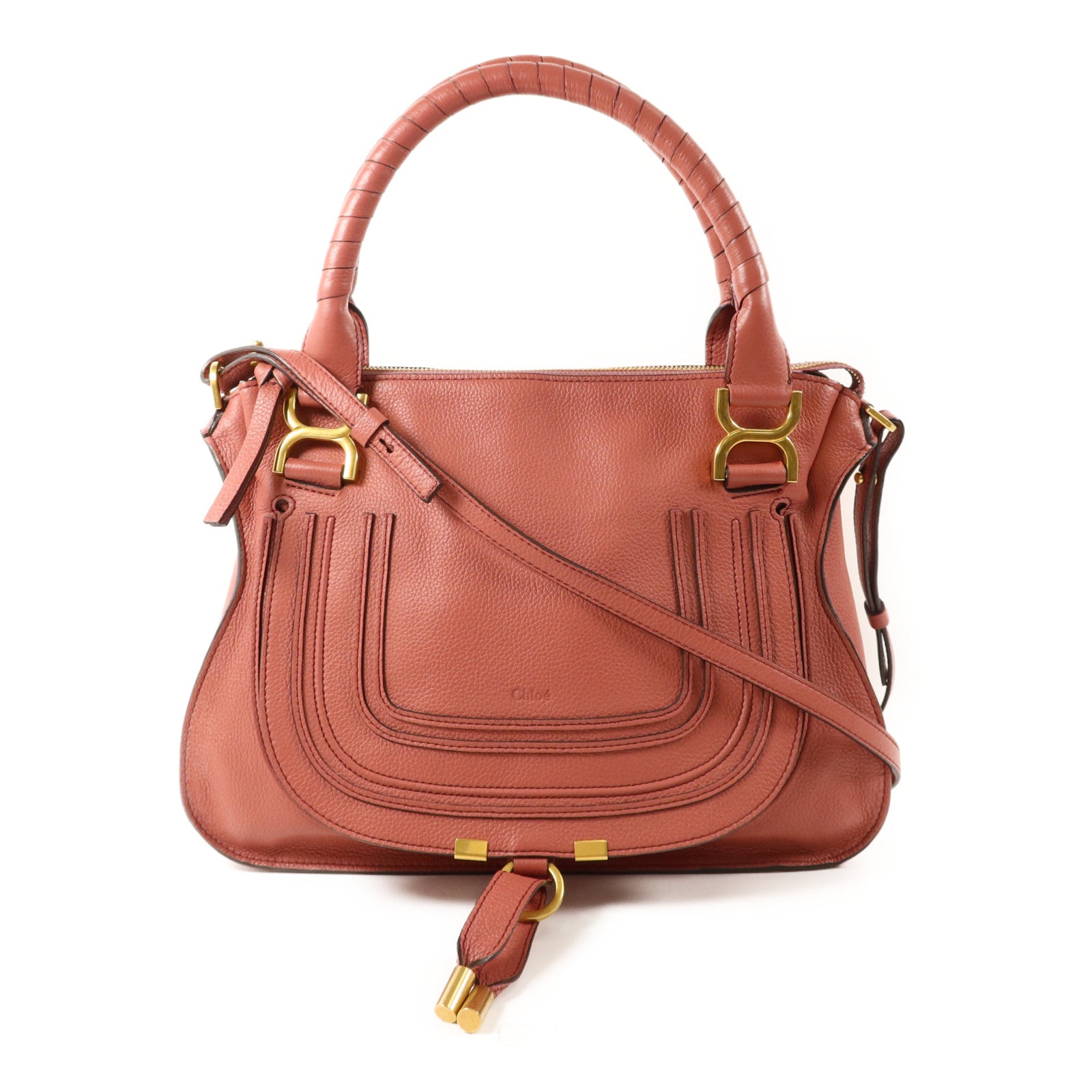 Chloe 牛皮皮革2 Way Shoulder Bag金扣手挽肩背兩用袋