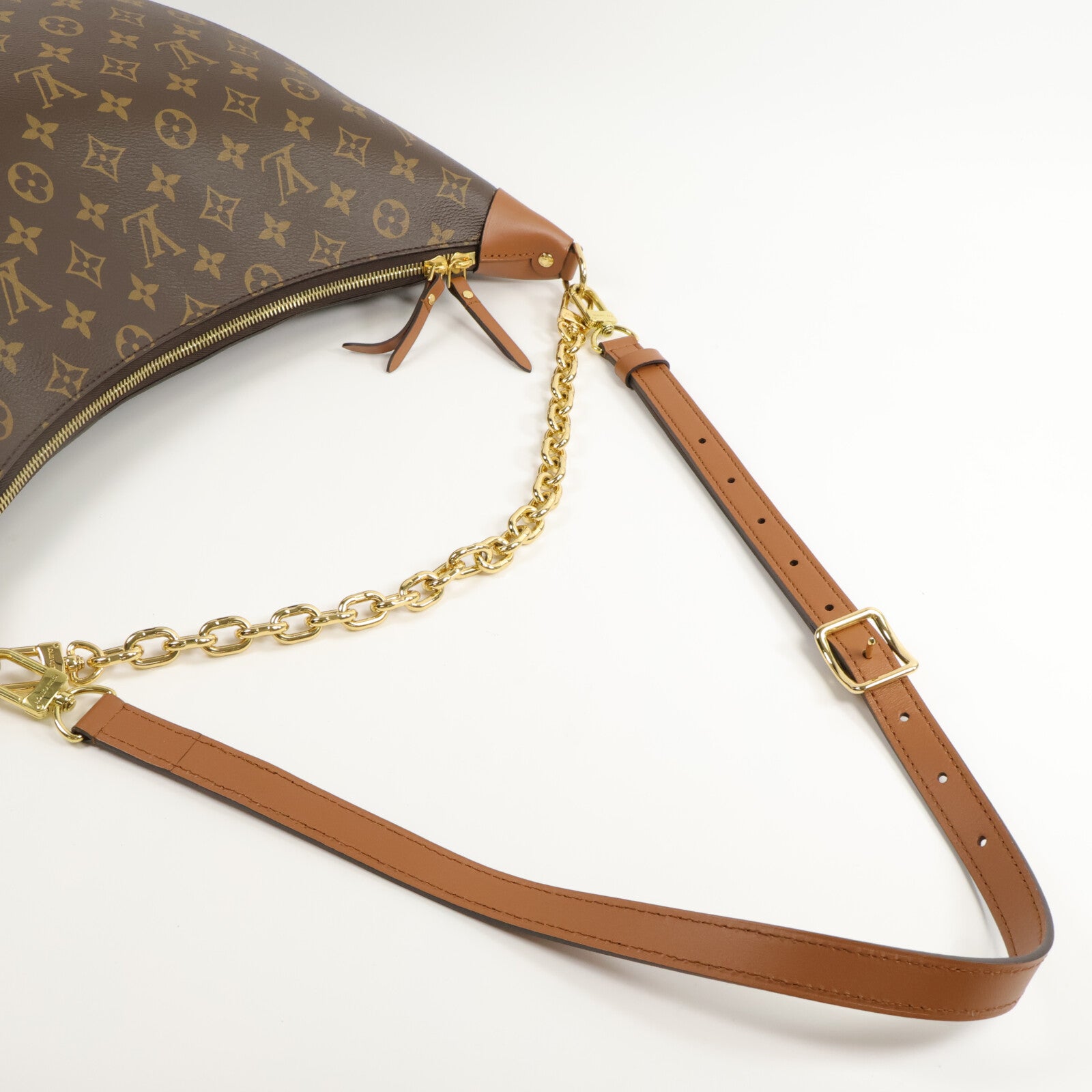 LOUIS VUITTON Monogram Reverse Loop Hobo鏈帶手挽肩背兩用袋