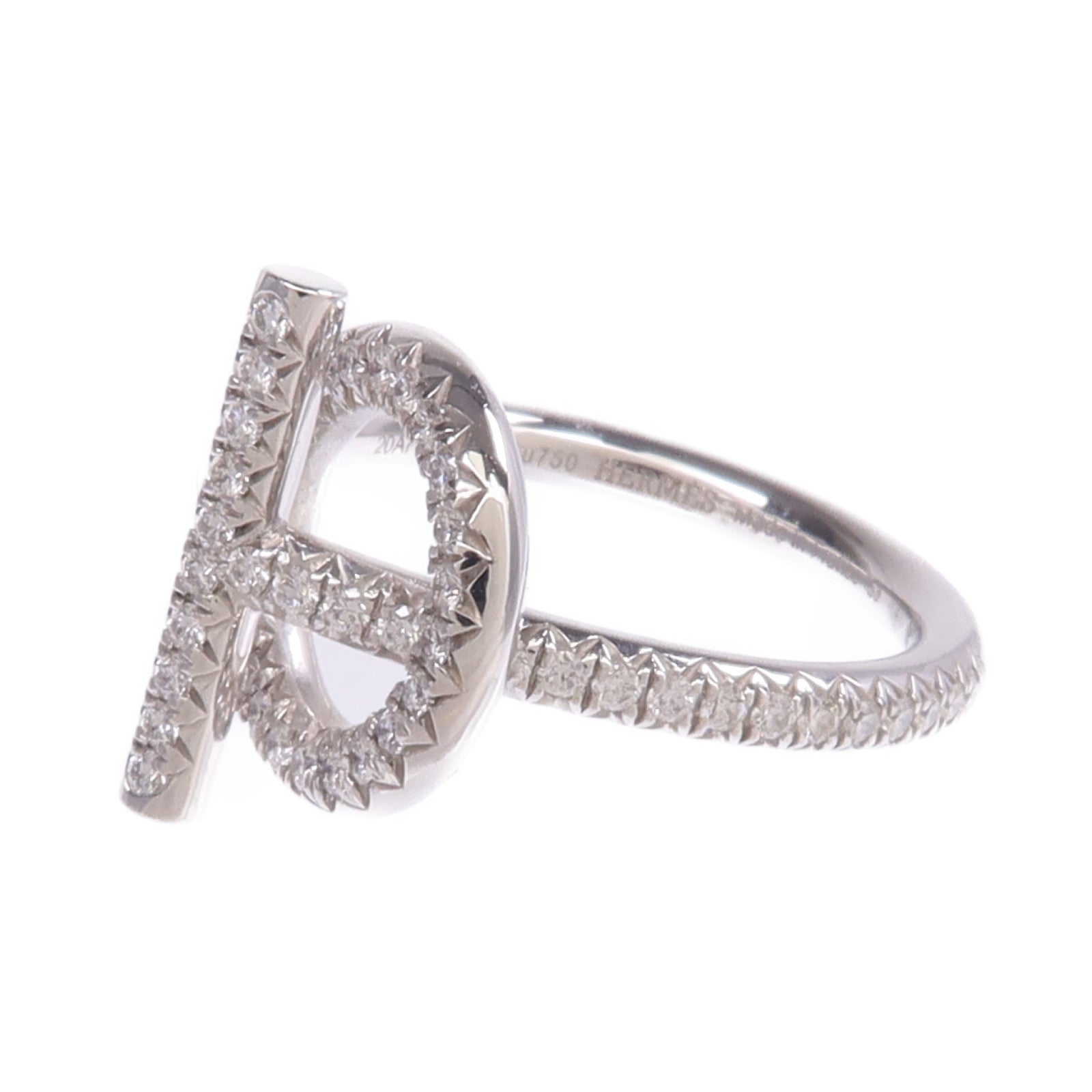 HERMES 18K白金Bague Echappee Diamond Ring鑽石戒指US#Hermes#53/US#6.25