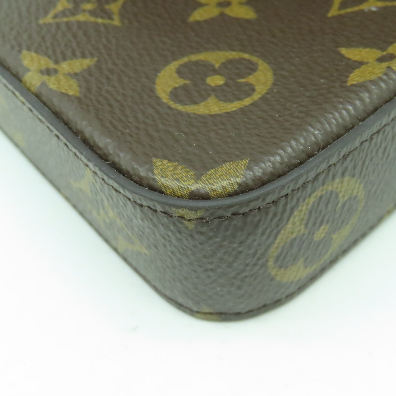 LOUIS VUITTON Monogram Pochette Felicie GM金扣鏈帶肩背袋啡色