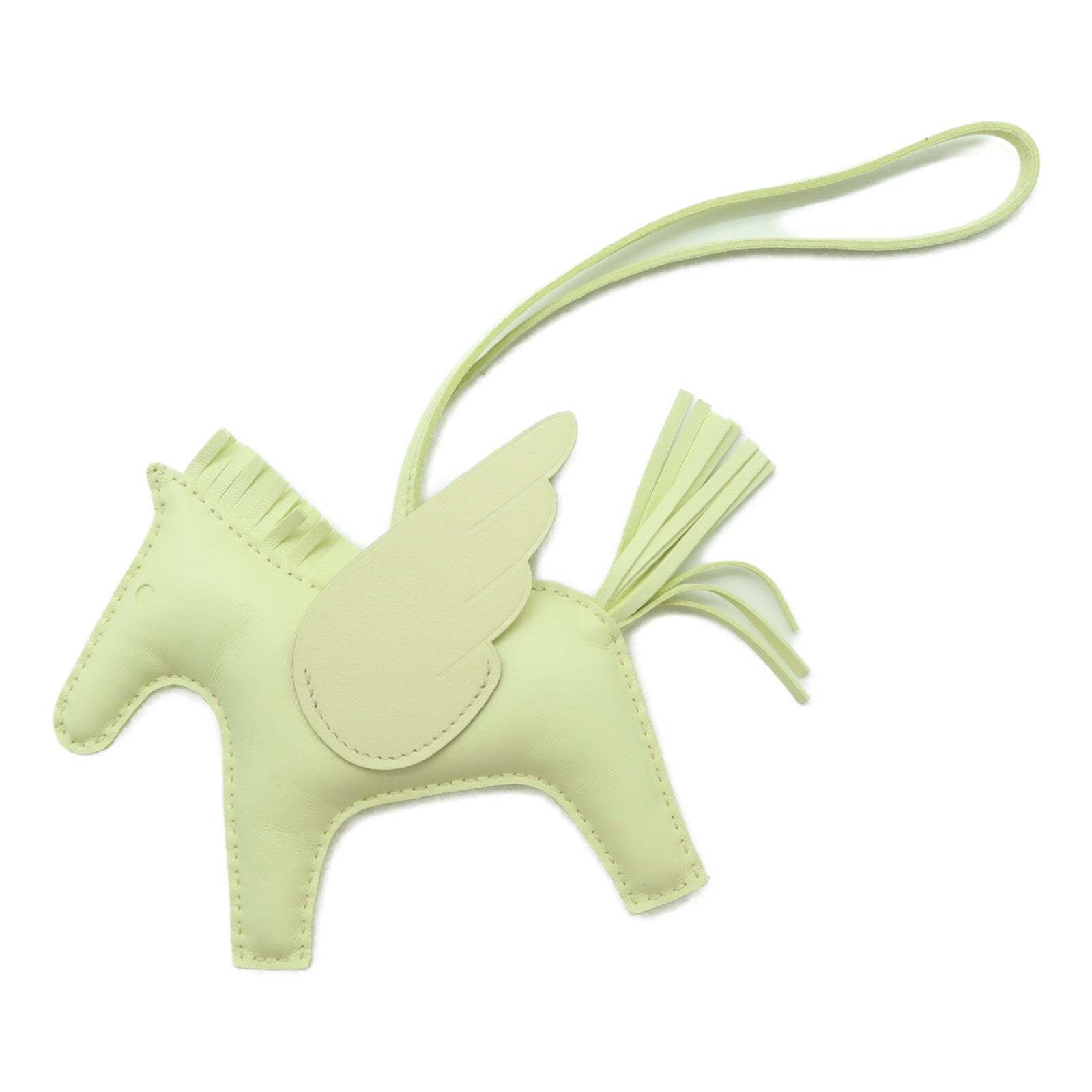 HERMES Milo皮革Rodeo Pagase MM掛飾Jaune Milton