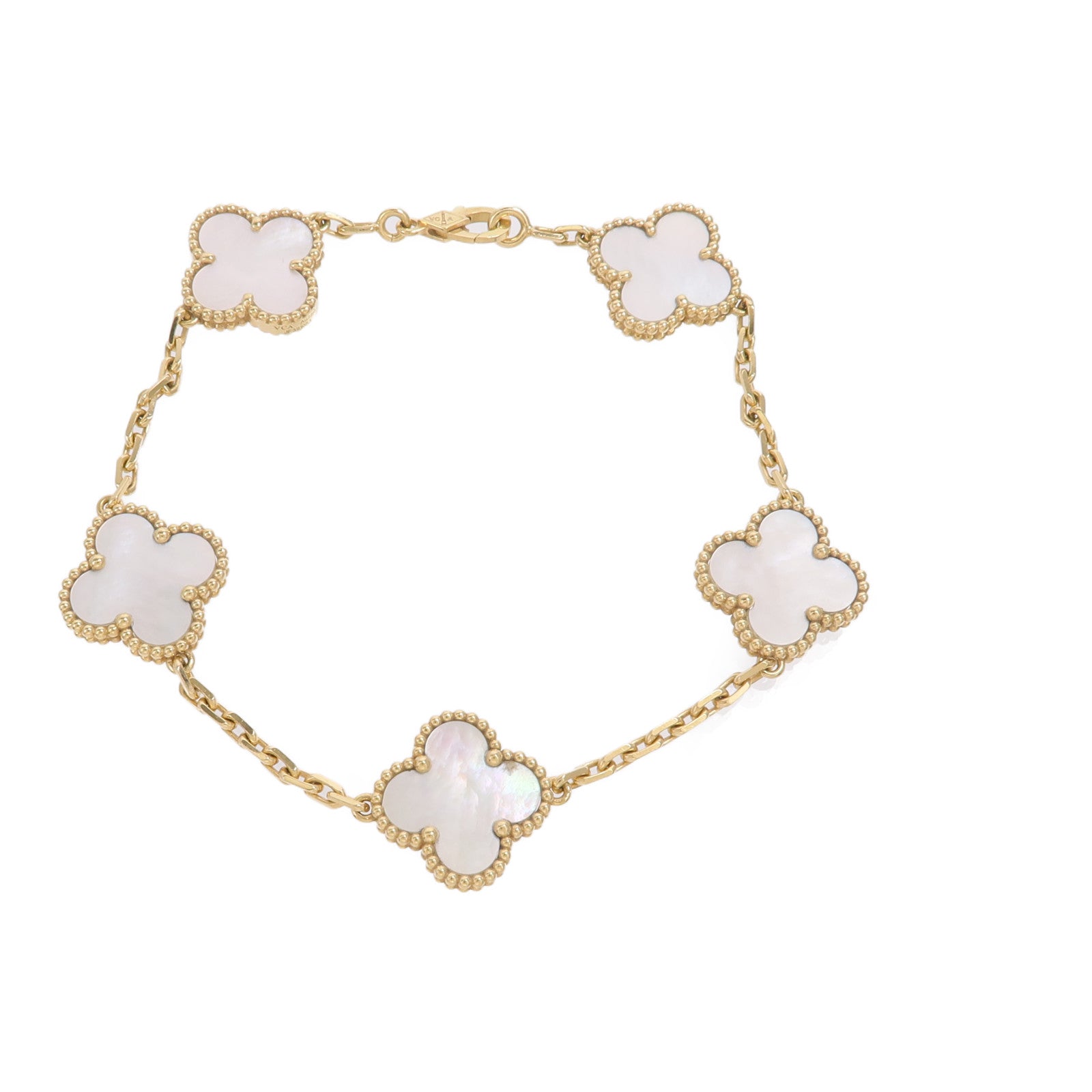 Van Cleef & Arpels 珍珠母貝/18K黃金Vintage Alhambra Bracelet手鏈