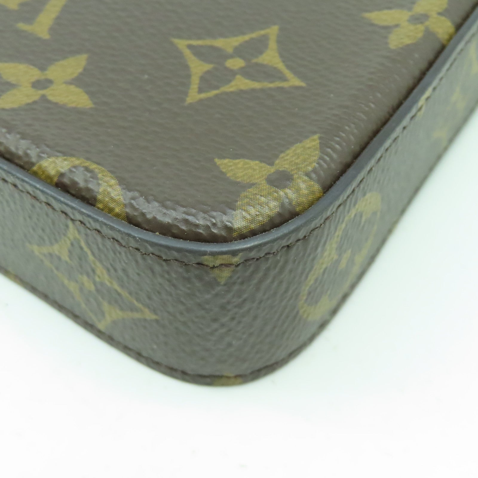 LOUIS VUITTON Monogram Pochette Felicie GM金扣鏈帶肩背袋啡色