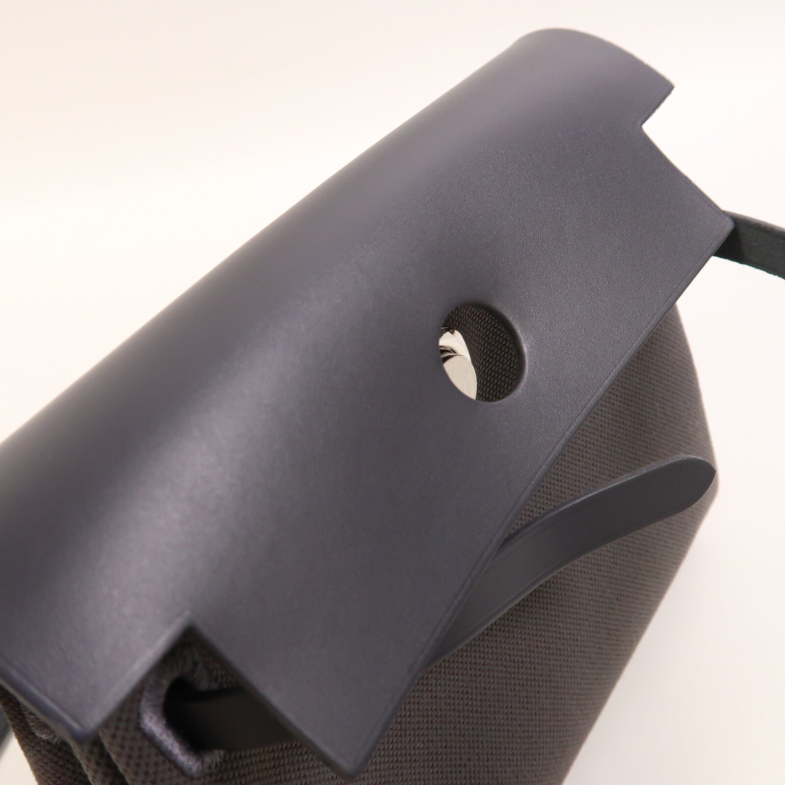 HERMES 帆布Mini Herbag銀扣肩背袋Ardoise