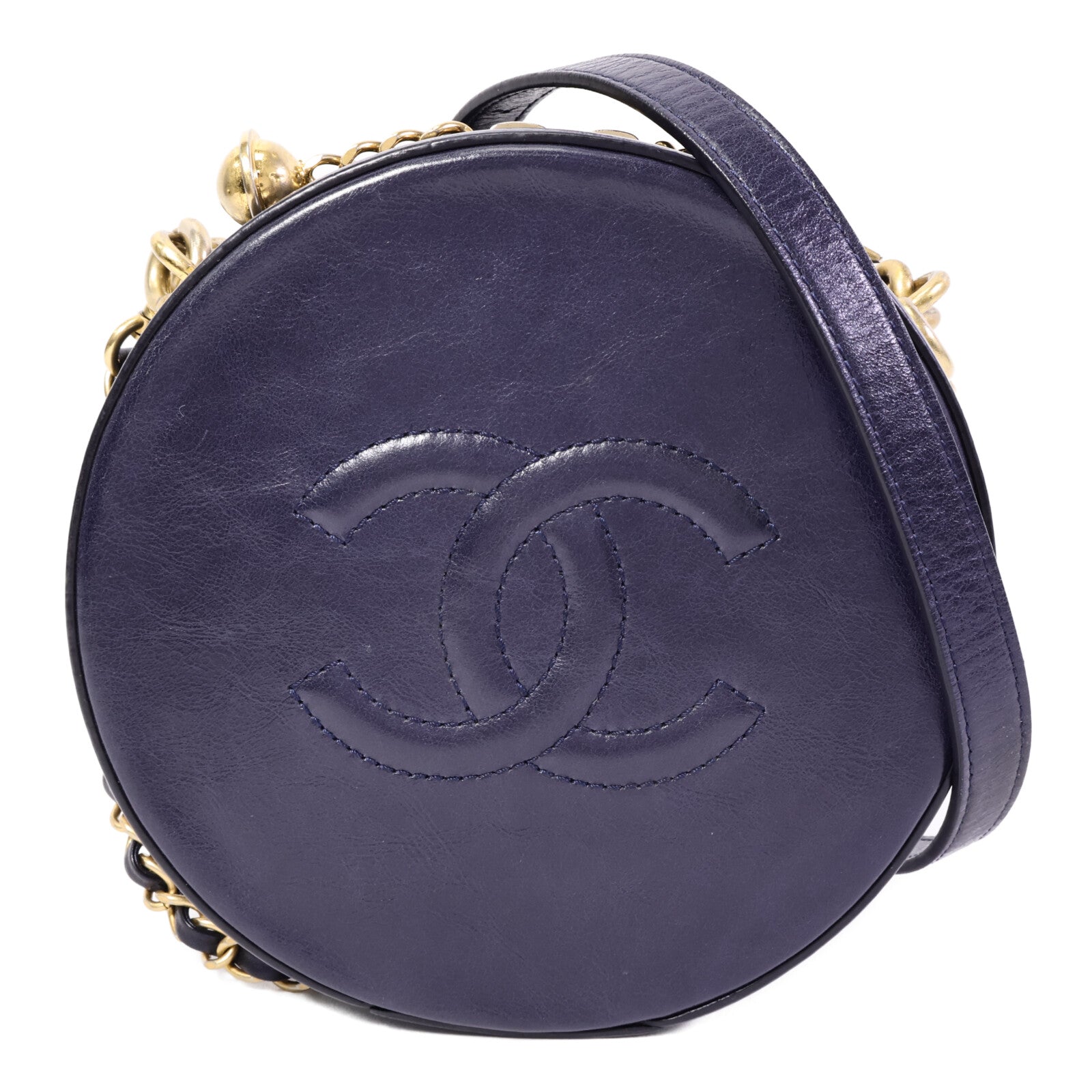CHANEL 牛皮皮革Round Clutch With Chain肩背袋