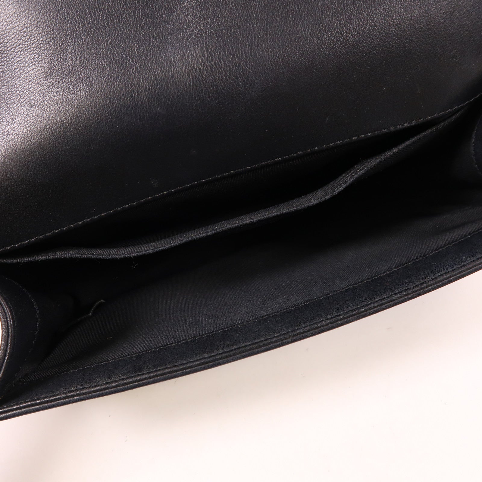 CHANEL CC Boy 25 Chain Shoulder Bag Lambskin Leather Black