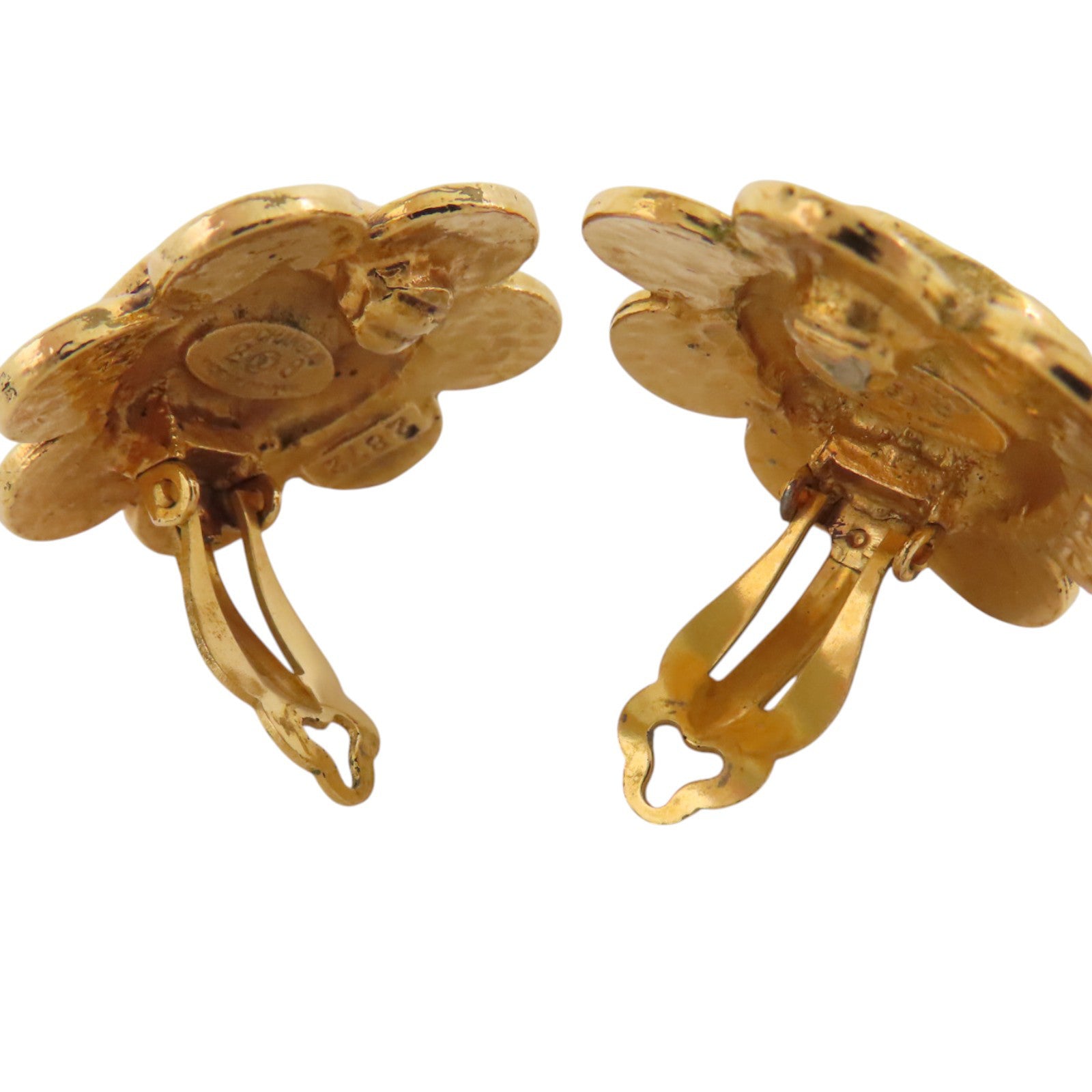 CHANEL 金屬Vintage Flower Earring金扣耳環