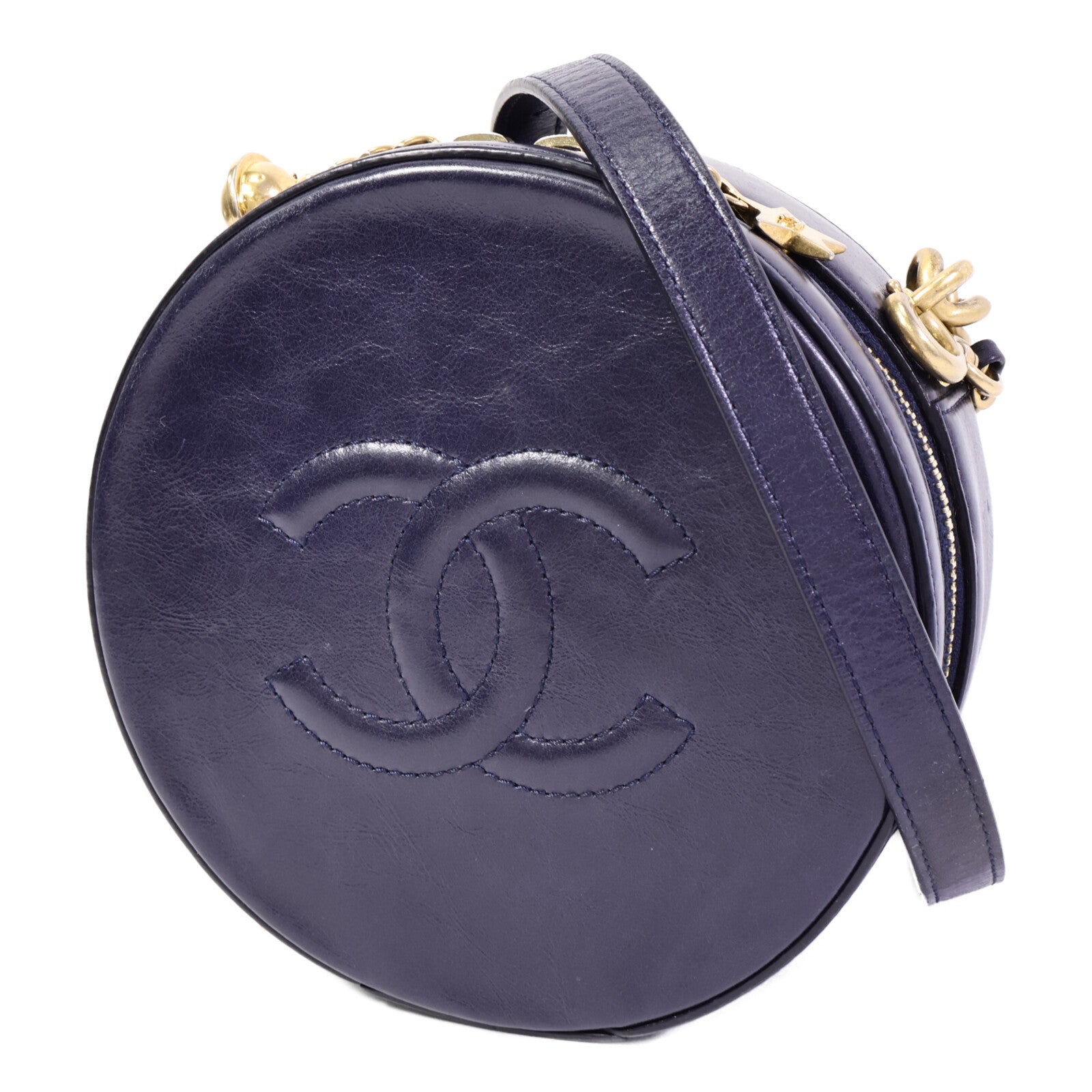 CHANEL 牛皮皮革Round Clutch With Chain肩背袋