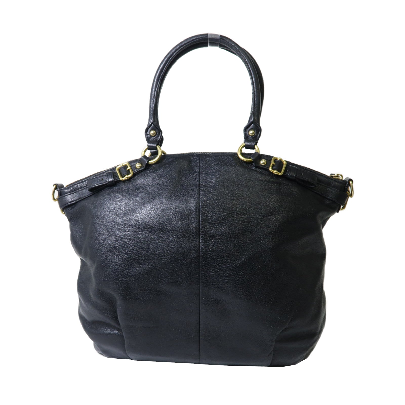 COACH 皮革2 Way Shoulder Bag金扣手挽肩背兩用袋黑色