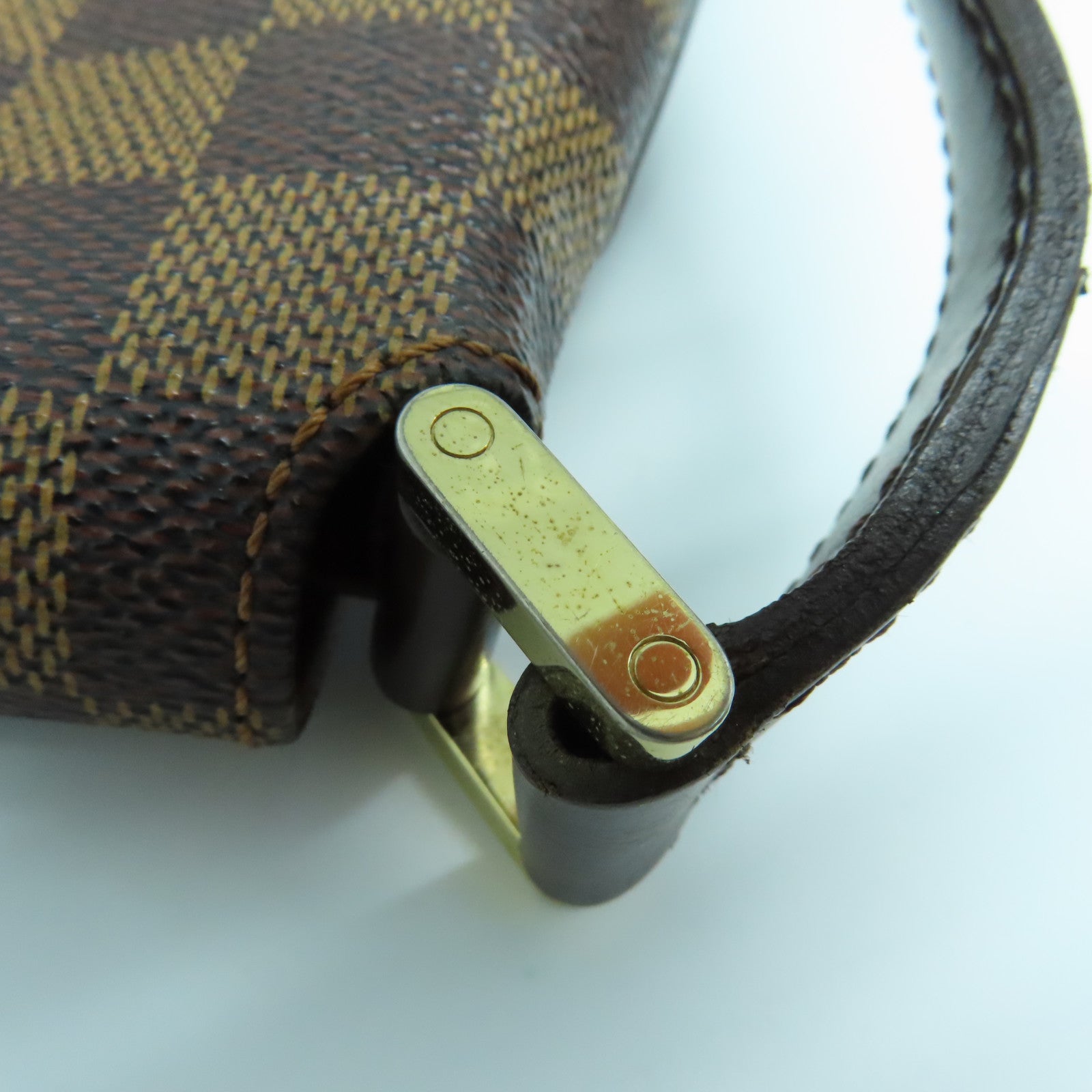 LOUIS VUITTON Damier Musette Salsa Gold Buckle Shoulder Bag Brown