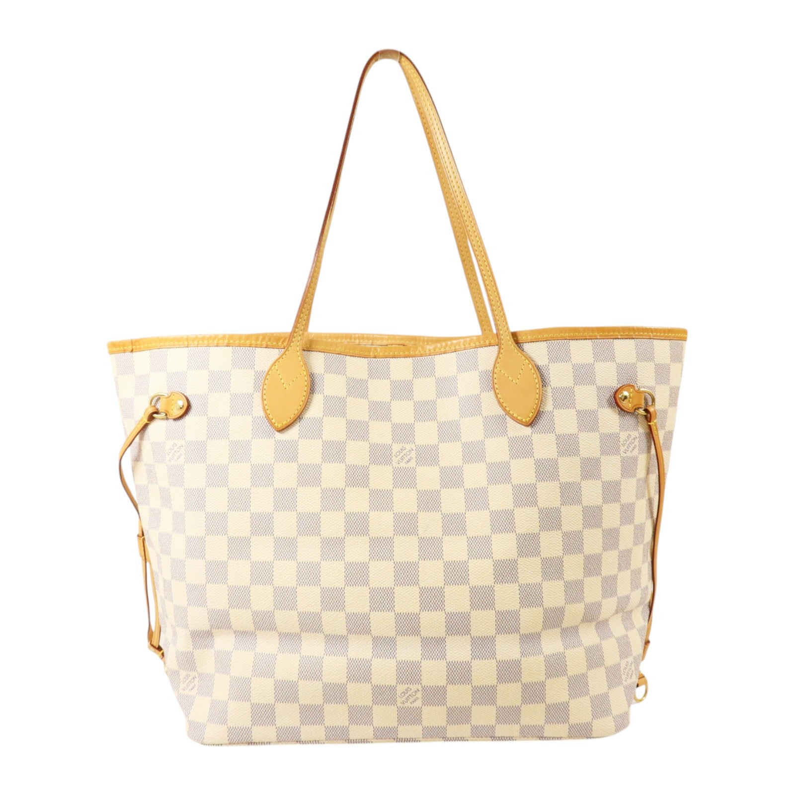 LOUIS VUITTON Damier Azur Neverfull MM金扣肩背袋
