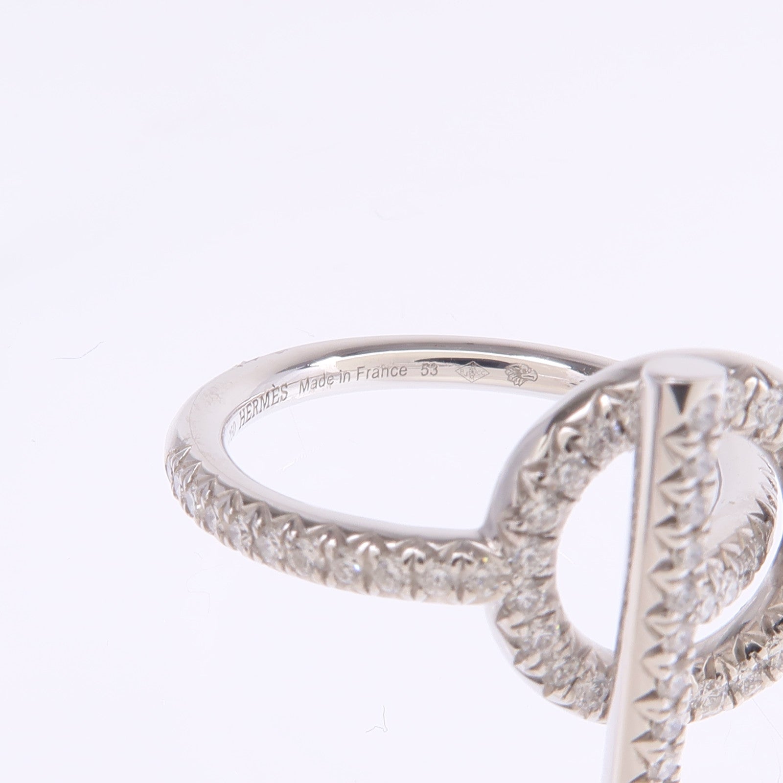 HERMES 18K白金Bague Echappee Diamond Ring鑽石戒指US#Hermes#53/US#6.25