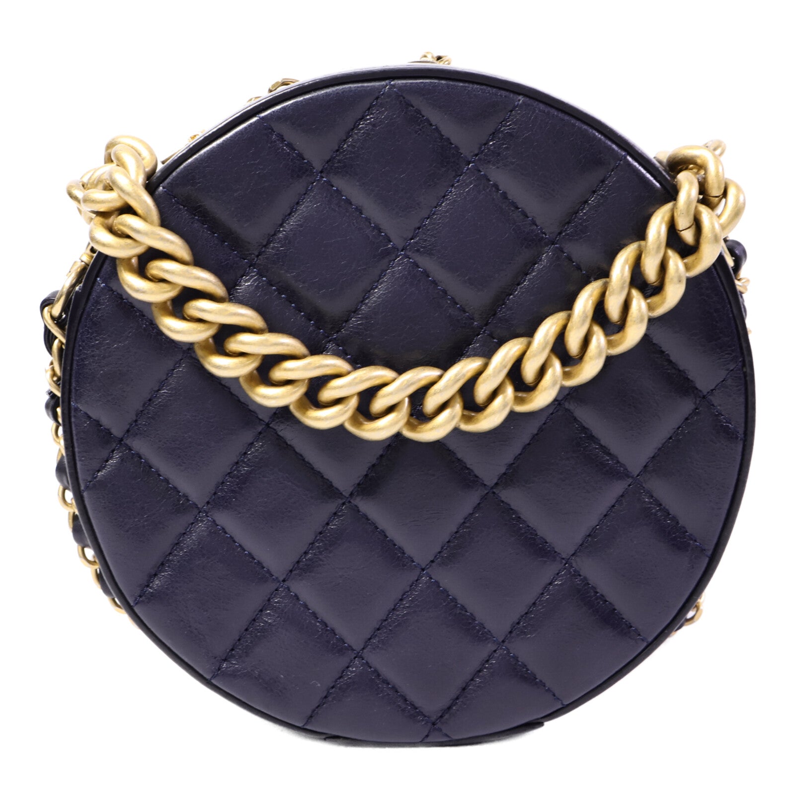CHANEL 牛皮皮革Round Clutch With Chain肩背袋