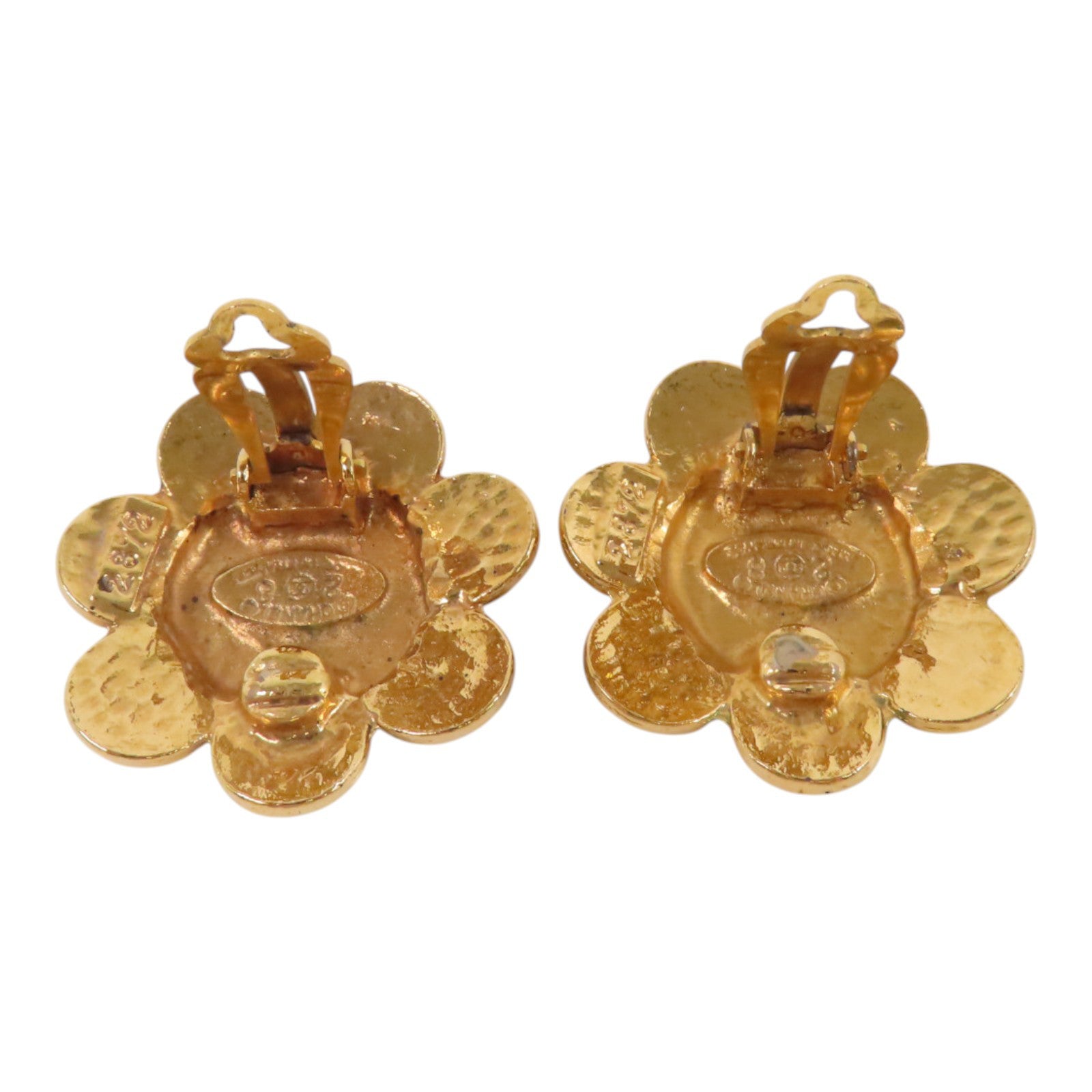CHANEL 金屬Vintage Flower Earring金扣耳環