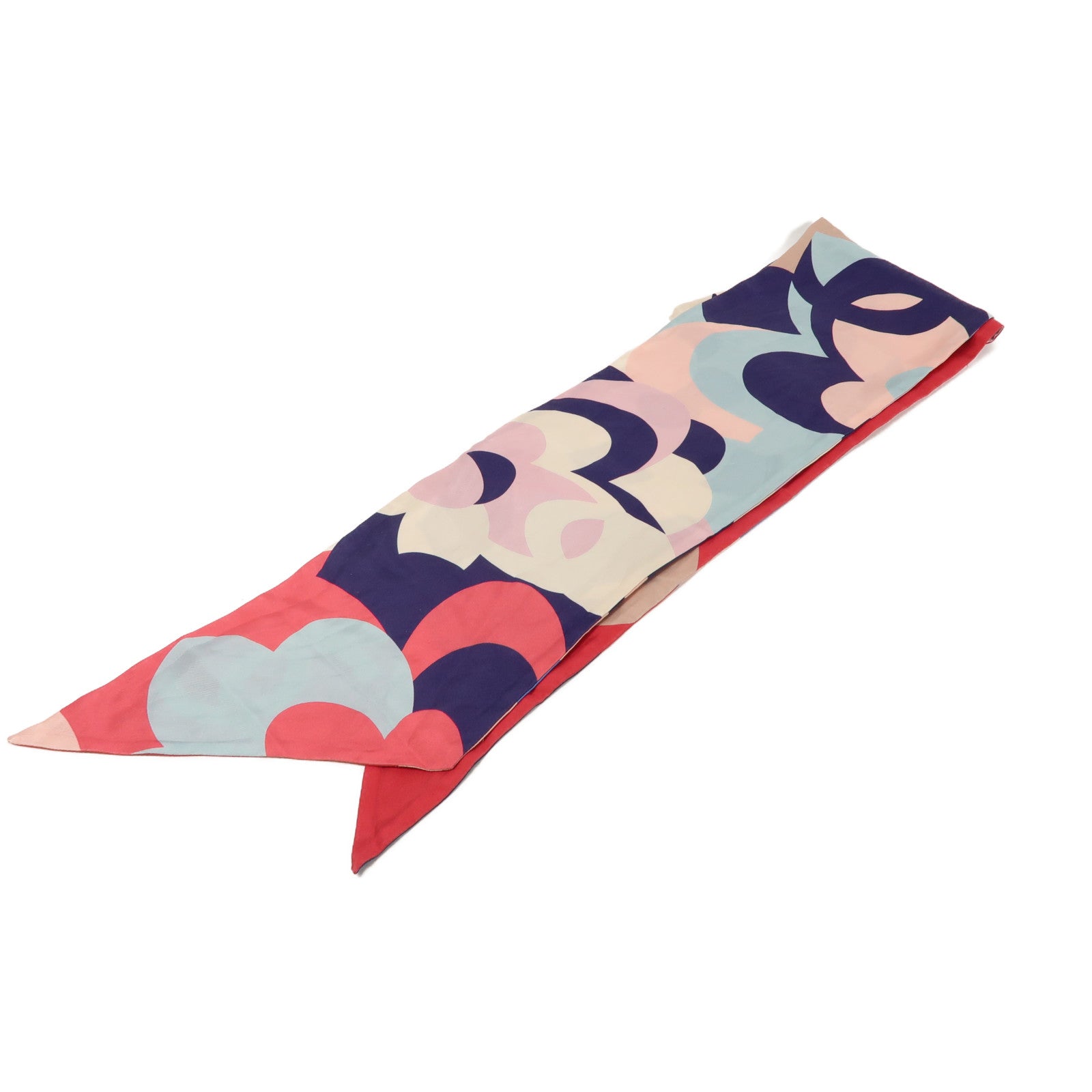 CHANEL 絲質Scarf圍巾粉紅色/藍色/白色