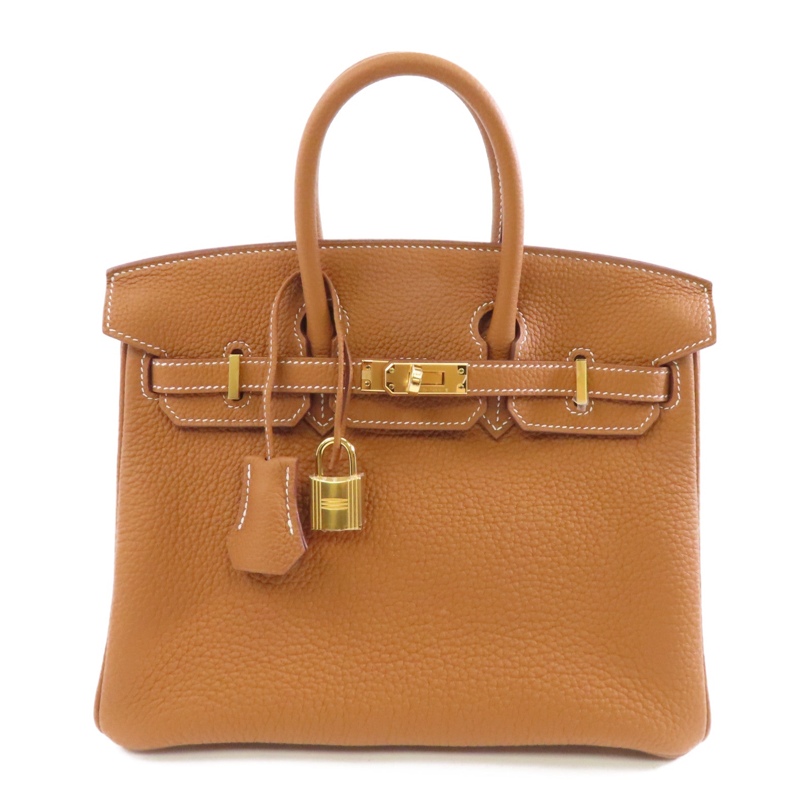 HERMES 【激減優惠】Togo皮革Birkin25金扣手挽袋Gold/棕色