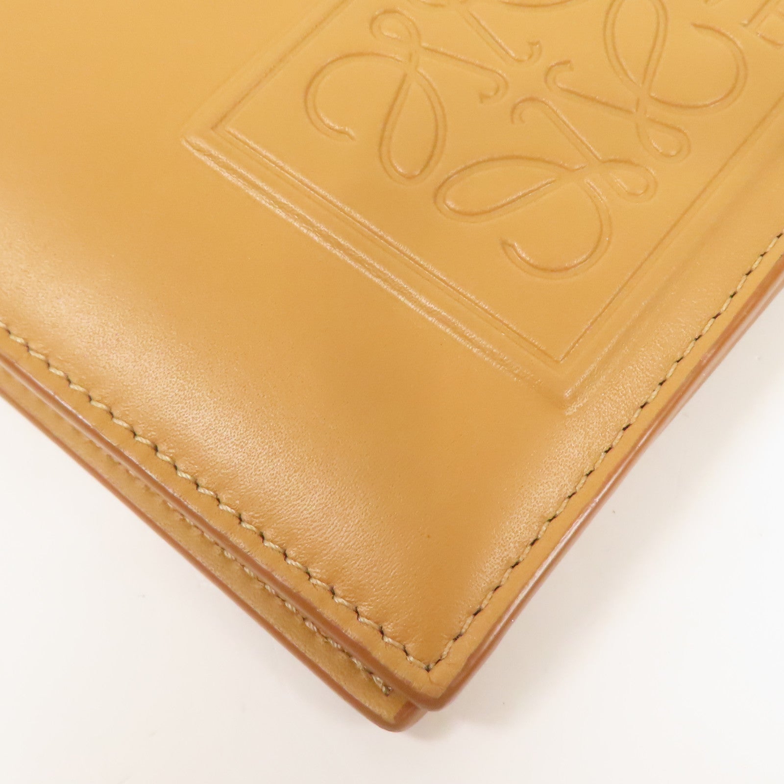 LOEWE Wallet Calfskin Leather Brown