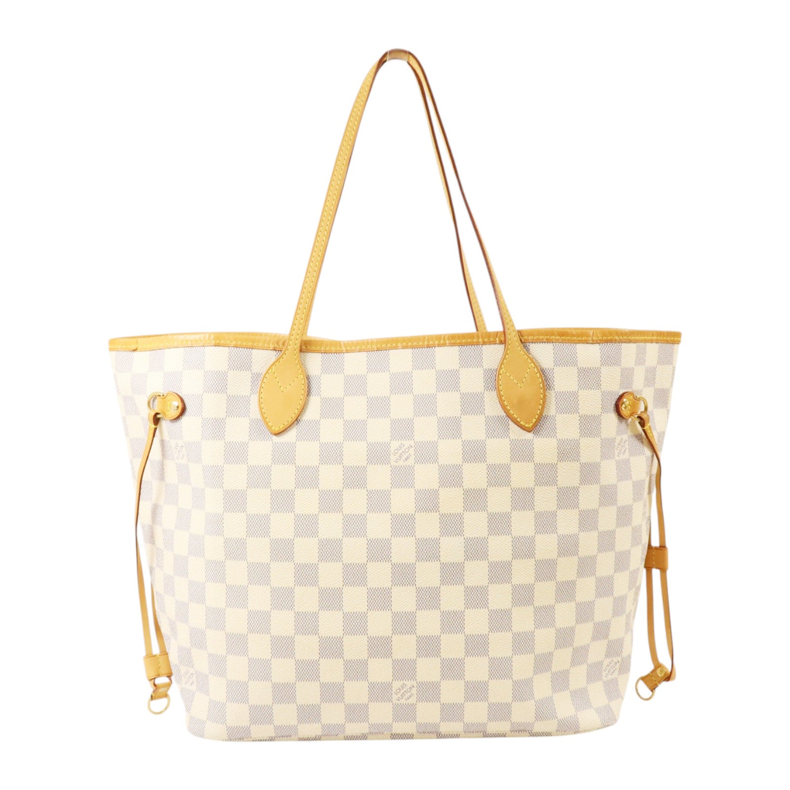 LOUIS VUITTON Damier Azur Neverfull MM金扣肩背袋