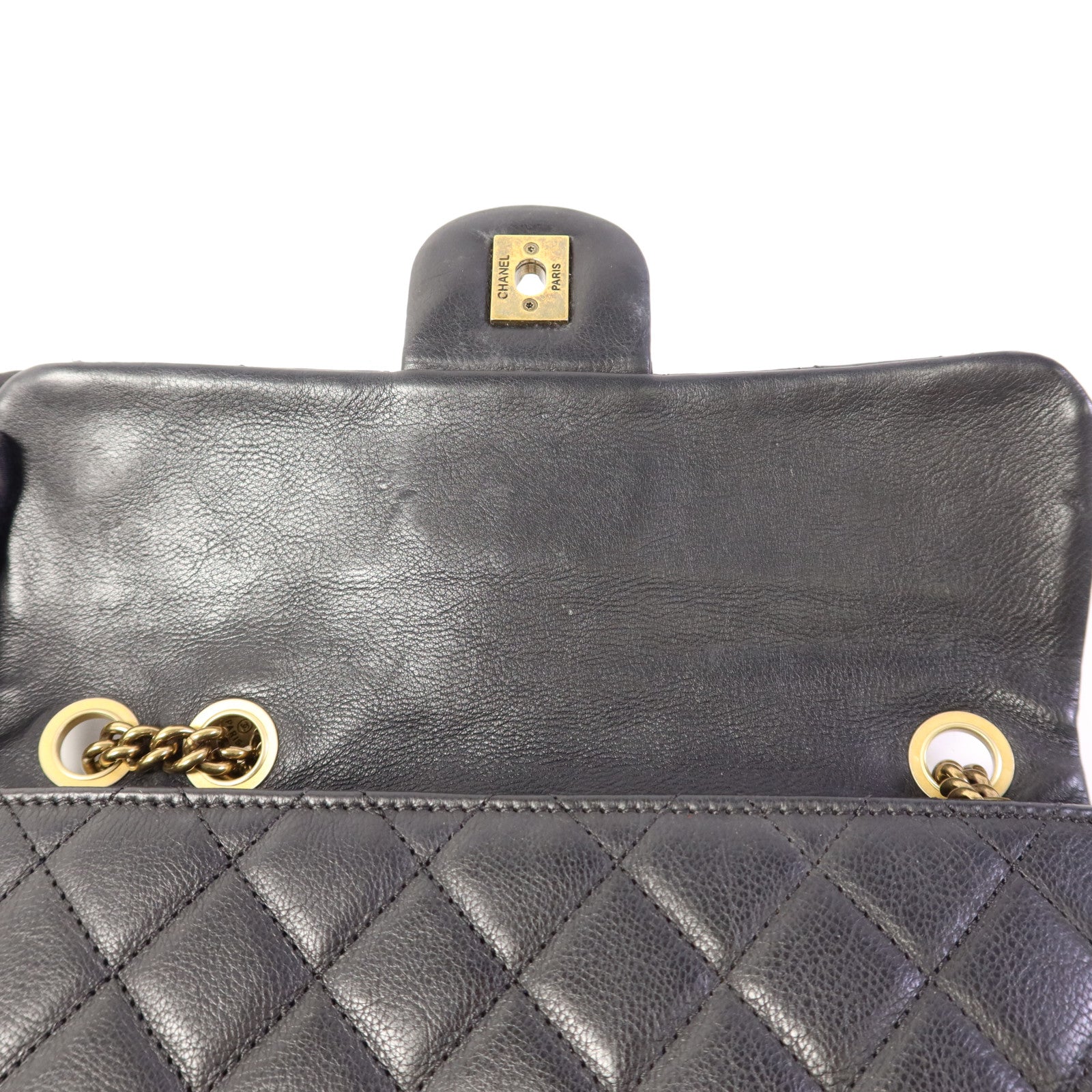 CHANEL 牛皮皮革Chain Shoulder Bag金扣鏈帶肩背袋