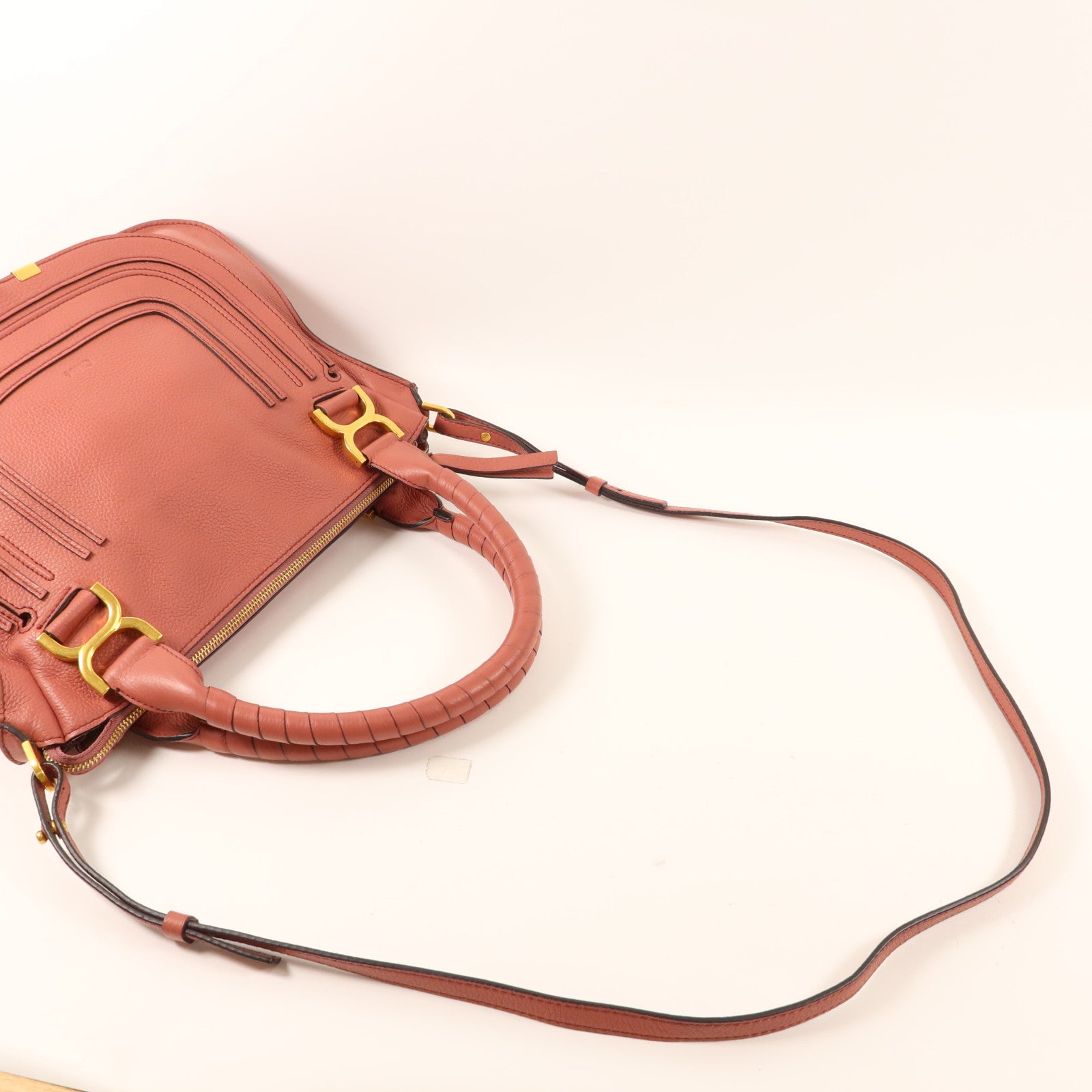 Chloe 牛皮皮革2 Way Shoulder Bag金扣手挽肩背兩用袋