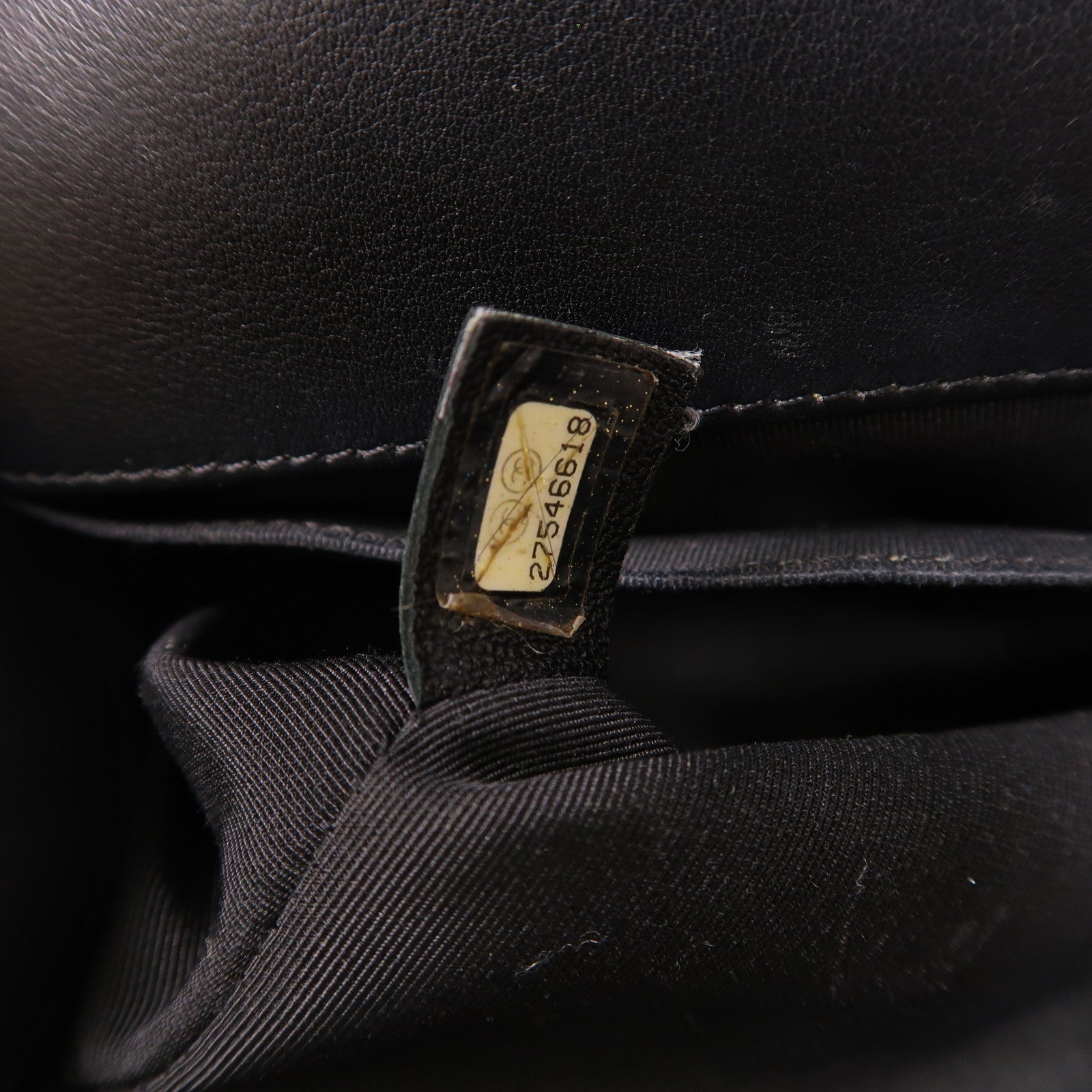 CHANEL CC Boy 25 Chain Shoulder Bag Lambskin Leather Black