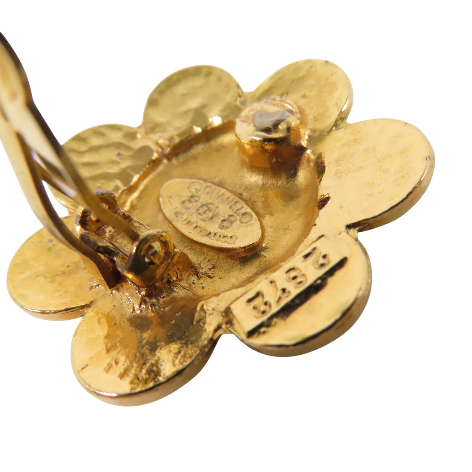 CHANEL 金屬Vintage Flower Earring金扣耳環
