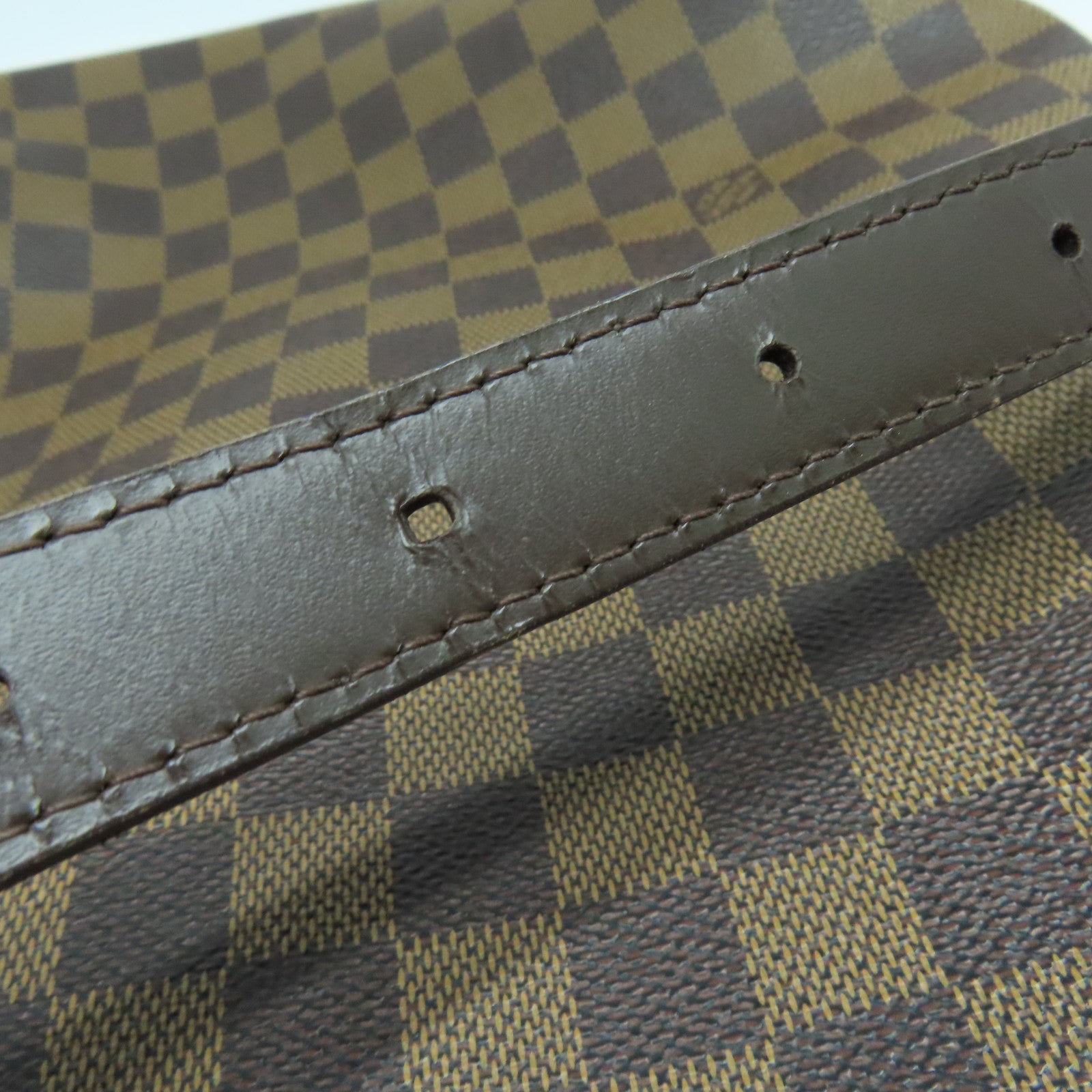 LOUIS VUITTON Damier Musette Salsa Gold Buckle Shoulder Bag Brown