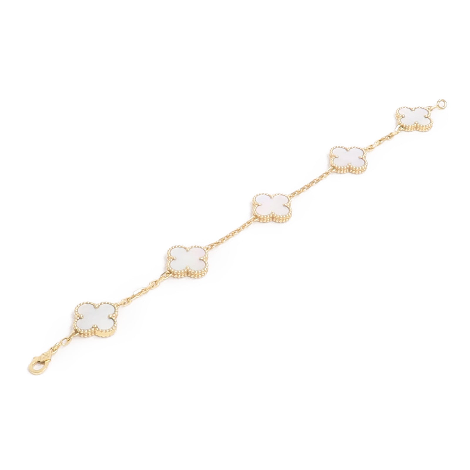 Van Cleef & Arpels 珍珠母貝/18K黃金Vintage Alhambra Bracelet手鏈