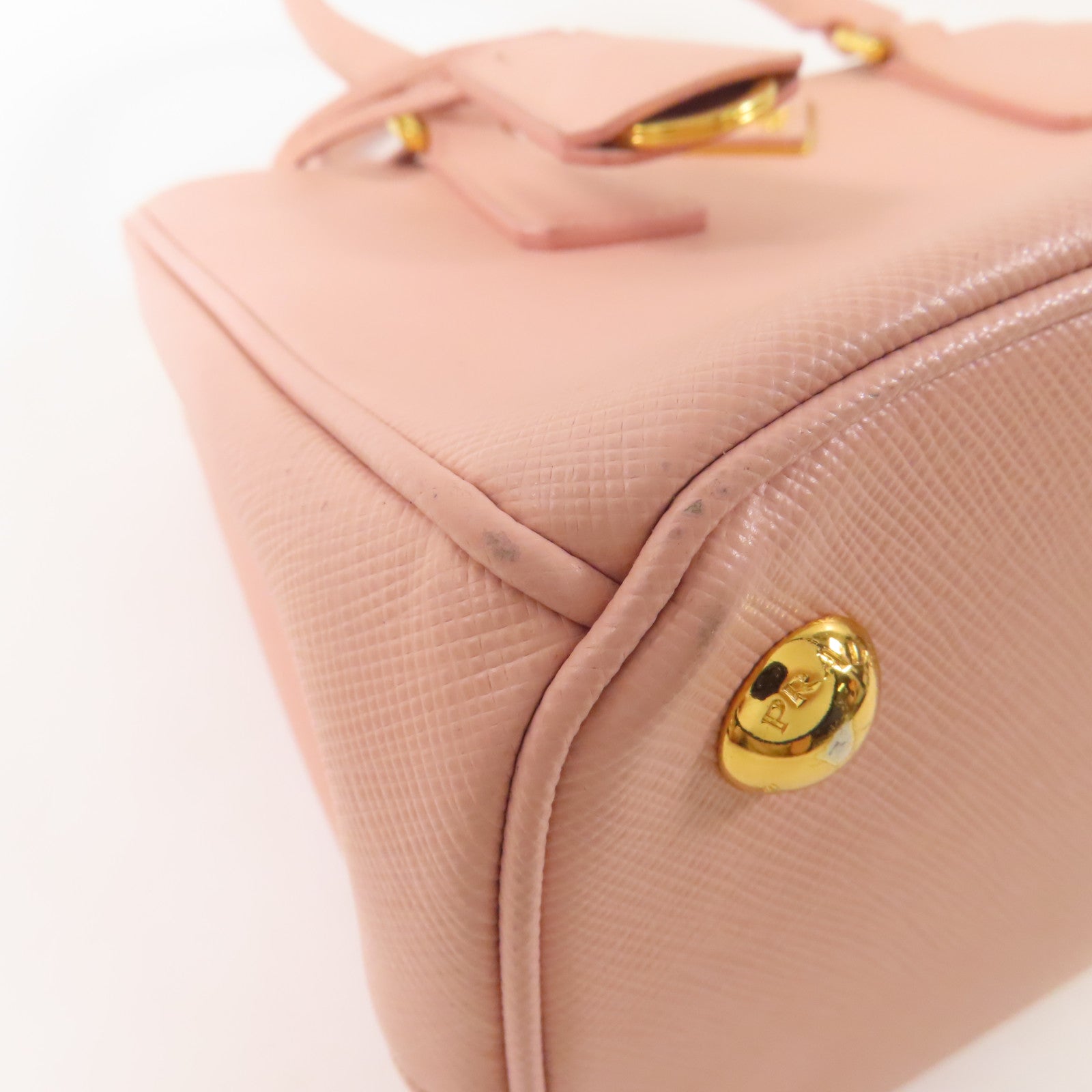 PRADA 牛皮皮革2 way Shoulder金扣手挽肩背兩用袋