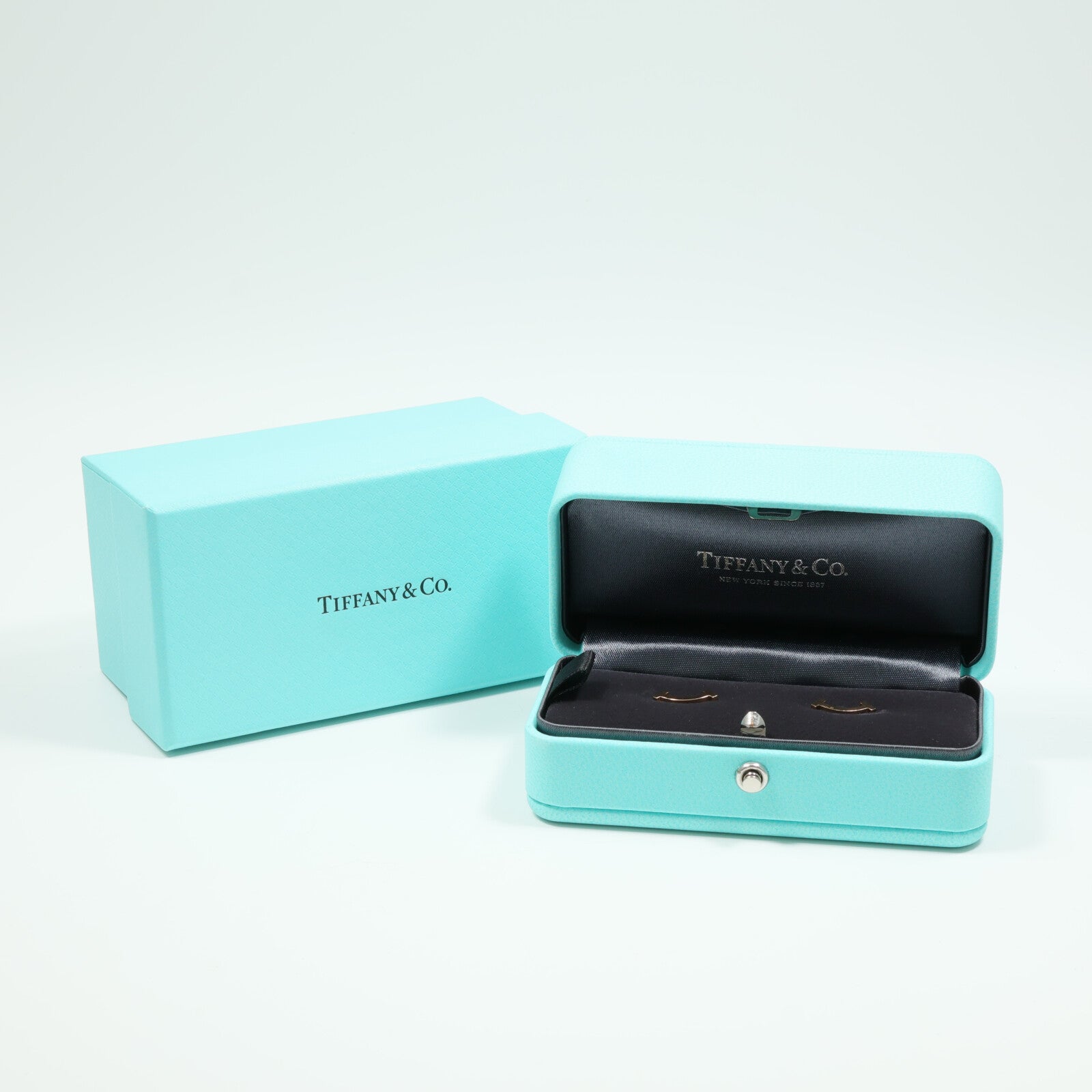 TIFFANY＆CO 18K黃金T Smile Mini Earrings耳環