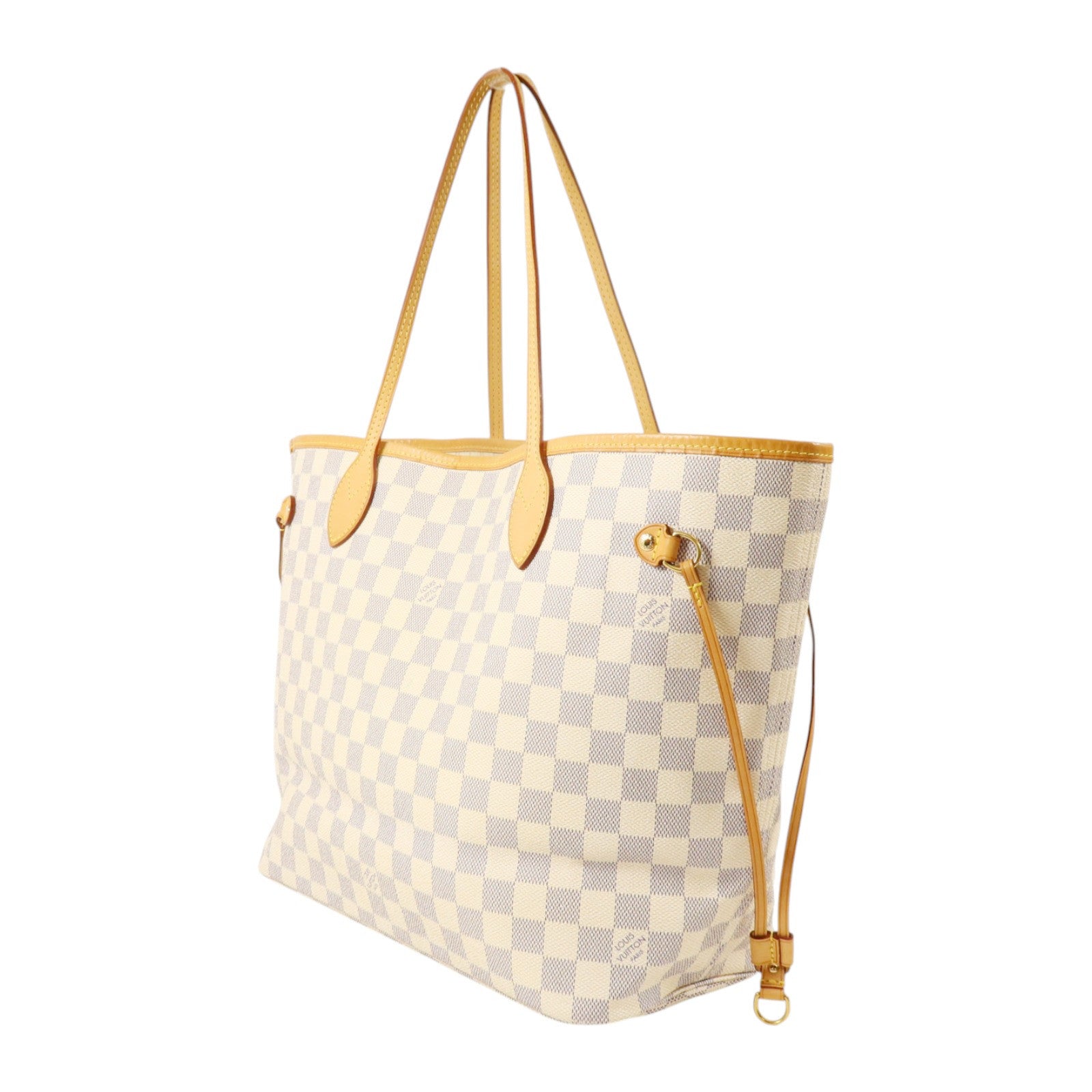 LOUIS VUITTON Damier Azur Neverfull MM金扣肩背袋