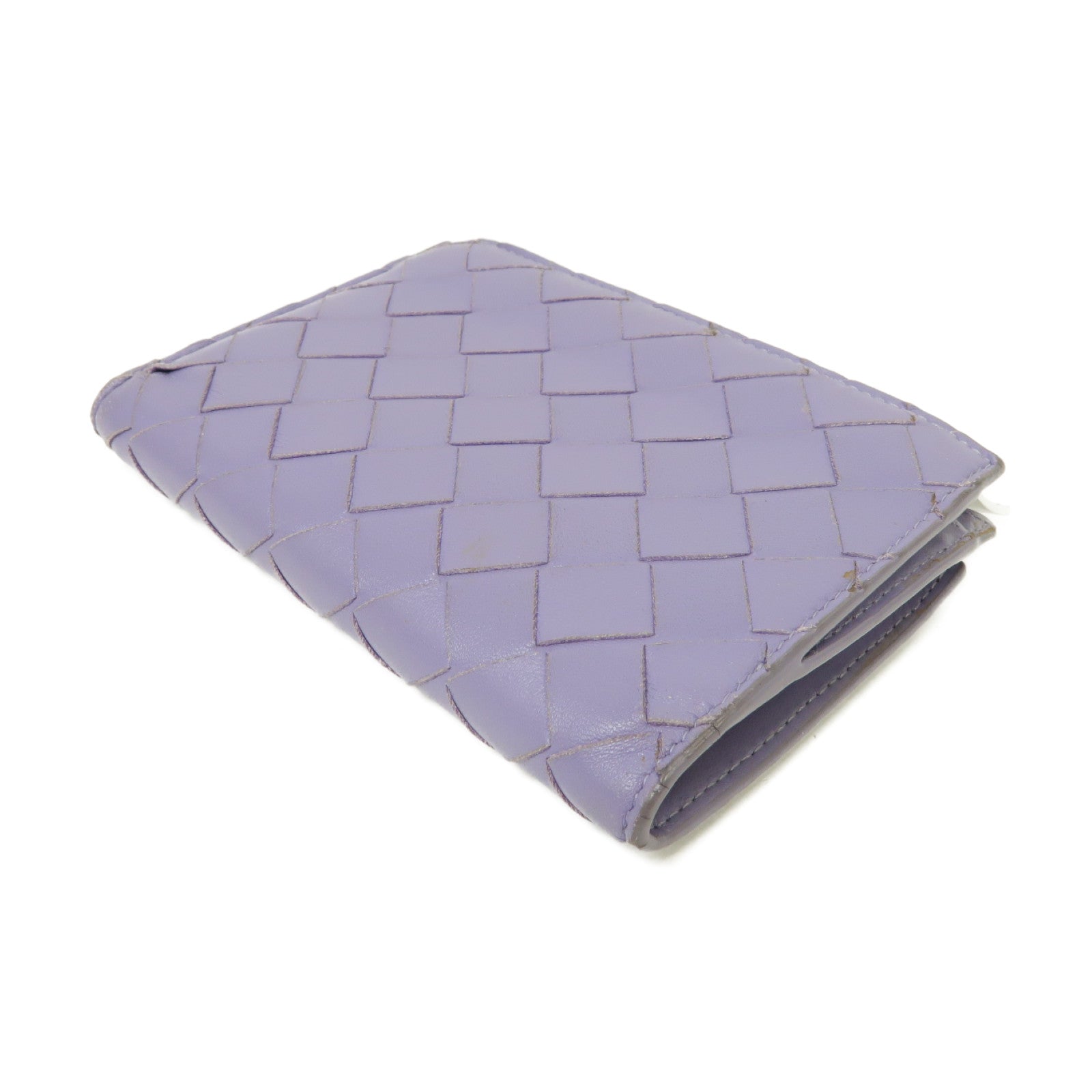 BOTTEGA VENETA 【激減優惠】皮革Wallet銀扣錢包紫色