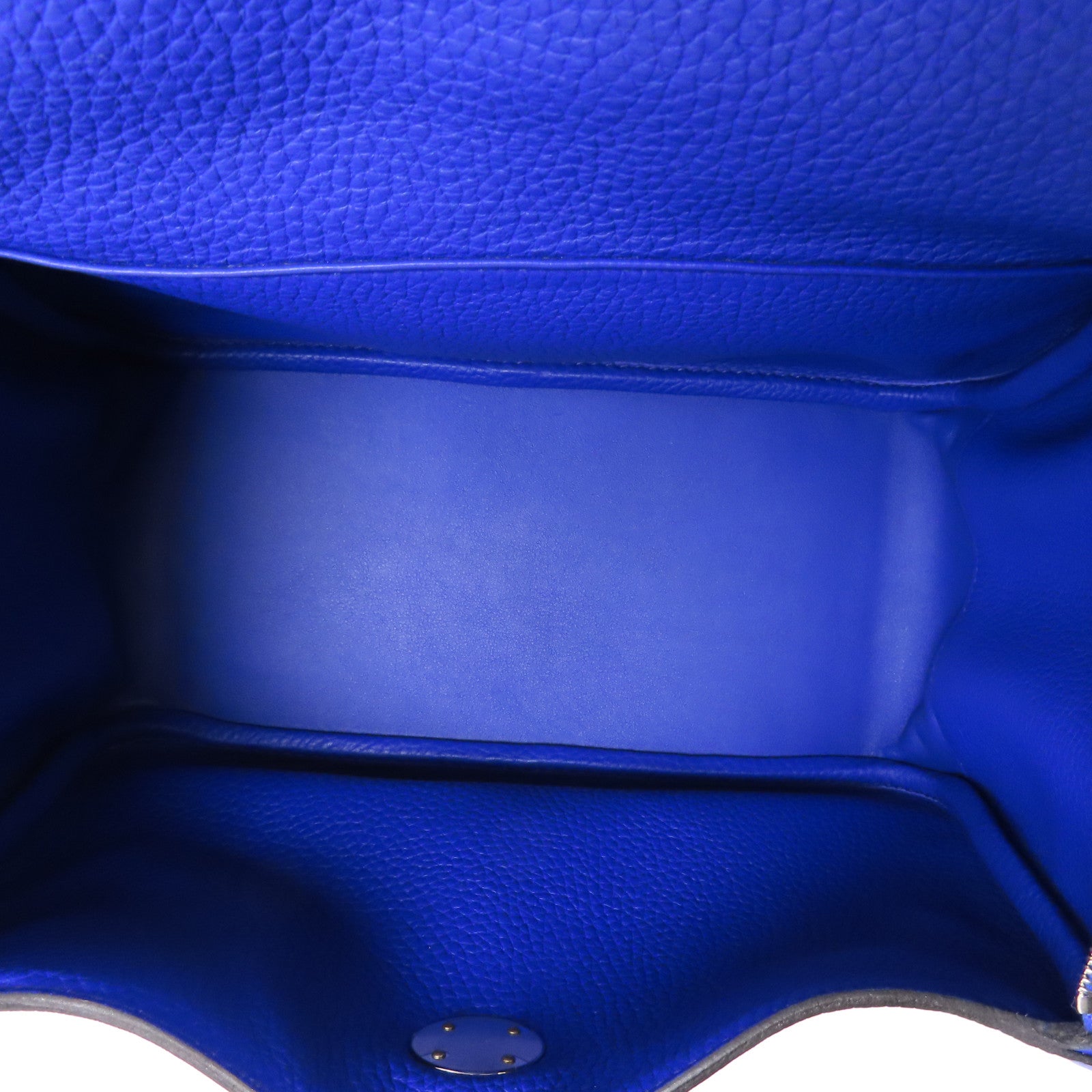 HERMES Clemence皮革Lindy 26銀扣肩背袋Bleu Royal