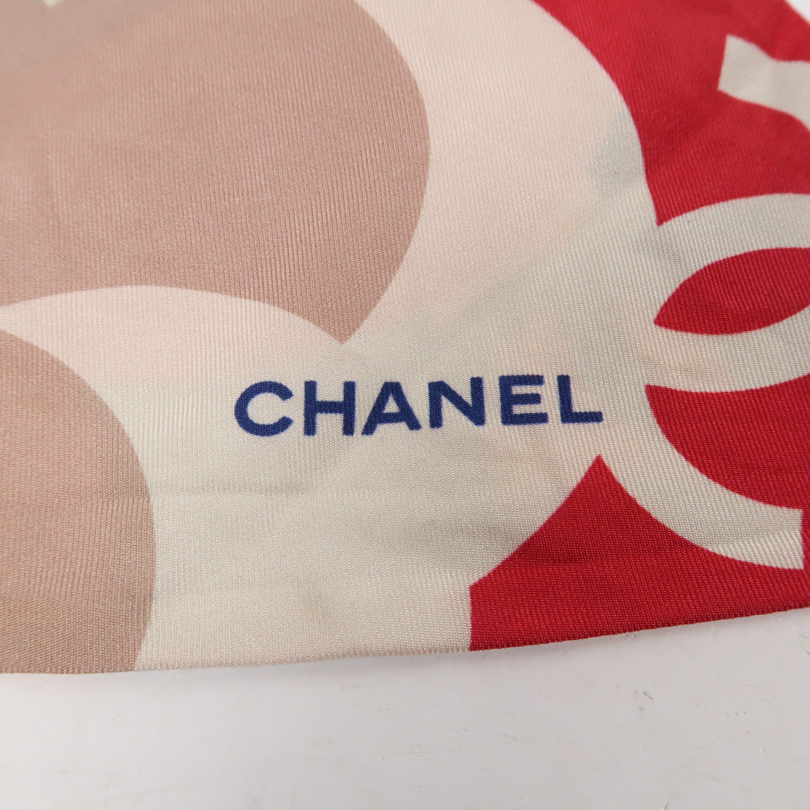 CHANEL 絲質Scarf圍巾粉紅色/藍色/白色