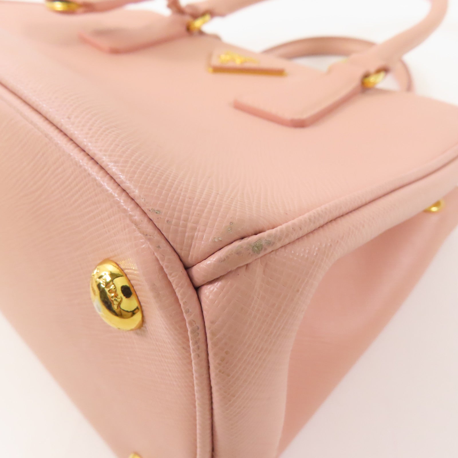 PRADA 牛皮皮革2 way Shoulder金扣手挽肩背兩用袋